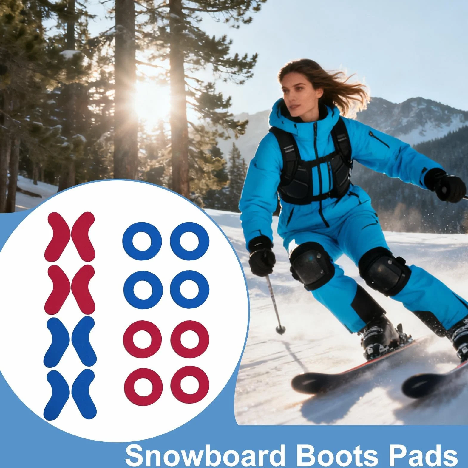 16 nakładek na buty narciarskie, snowboardowe, samoprzylepne wkładki piankowe, miękkie wkładki z pianki EVA, do nart samoprzylepnych, zmniejszają podnoszenie pięty i ból