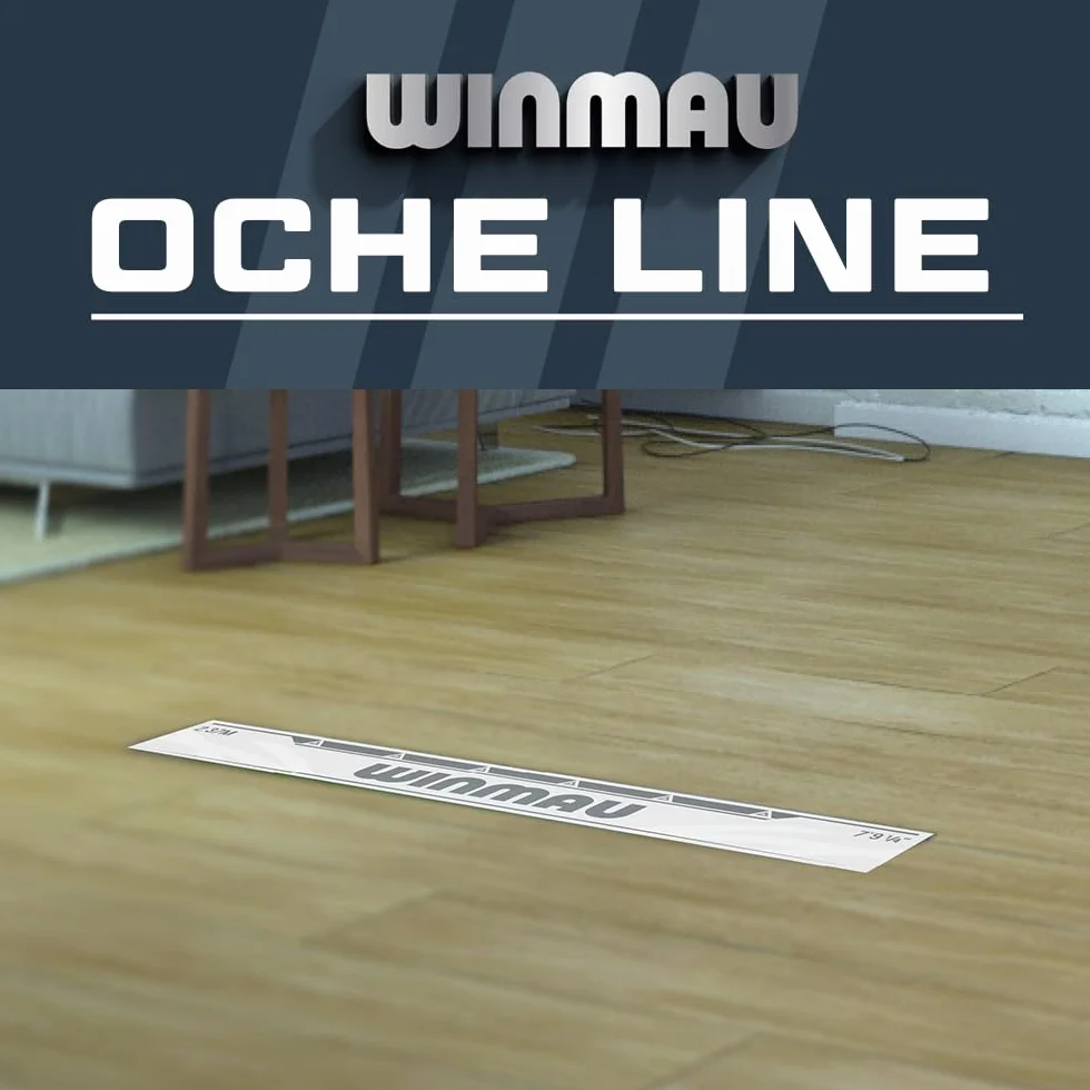 WINMAU - Linia Oche do Gry w Darta - Linia rzutu o wysokiej widoczności - Przykleja się do wszystkich twardych powierzchni - Dostępne wzory: Blade 6, PDC, Man Cave lub Zielone Winmau