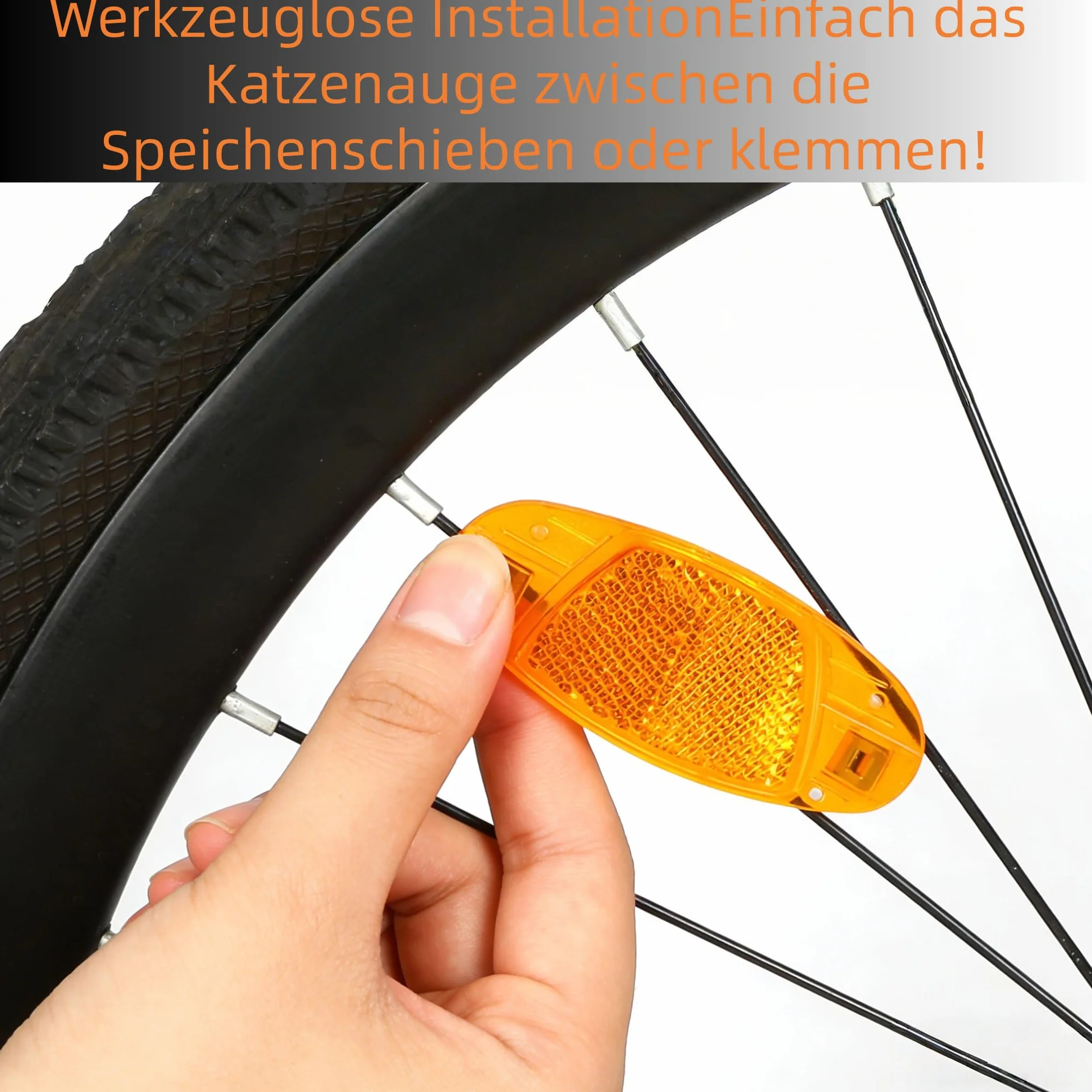 Kocie oko, odblaski rowerowe + 30 odblasków ostrzegawczych, przednie i tylne, pas ostrzegawczy do MTB, rowerów elektrycznych, wyścigowych, motocykli, wózków dziecięcych, kasków rowerowych