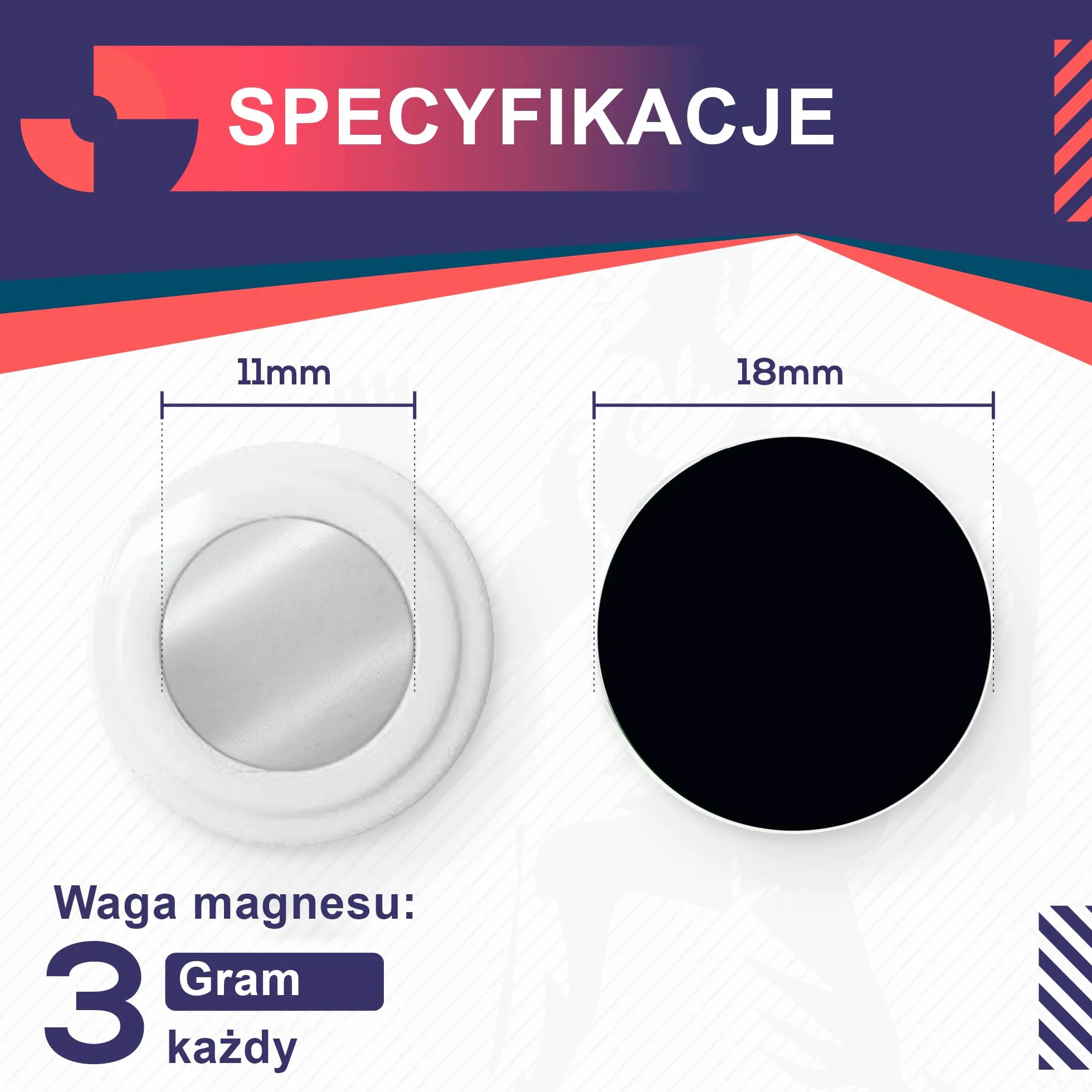 Magnesy do numerów startowych - Zestaw 4 czarnych magnesów do biegania i triathlonu - Uchwyt na numer startowy bez agrafek - Akcesoria biegowe - Magnesy do numeru startowego