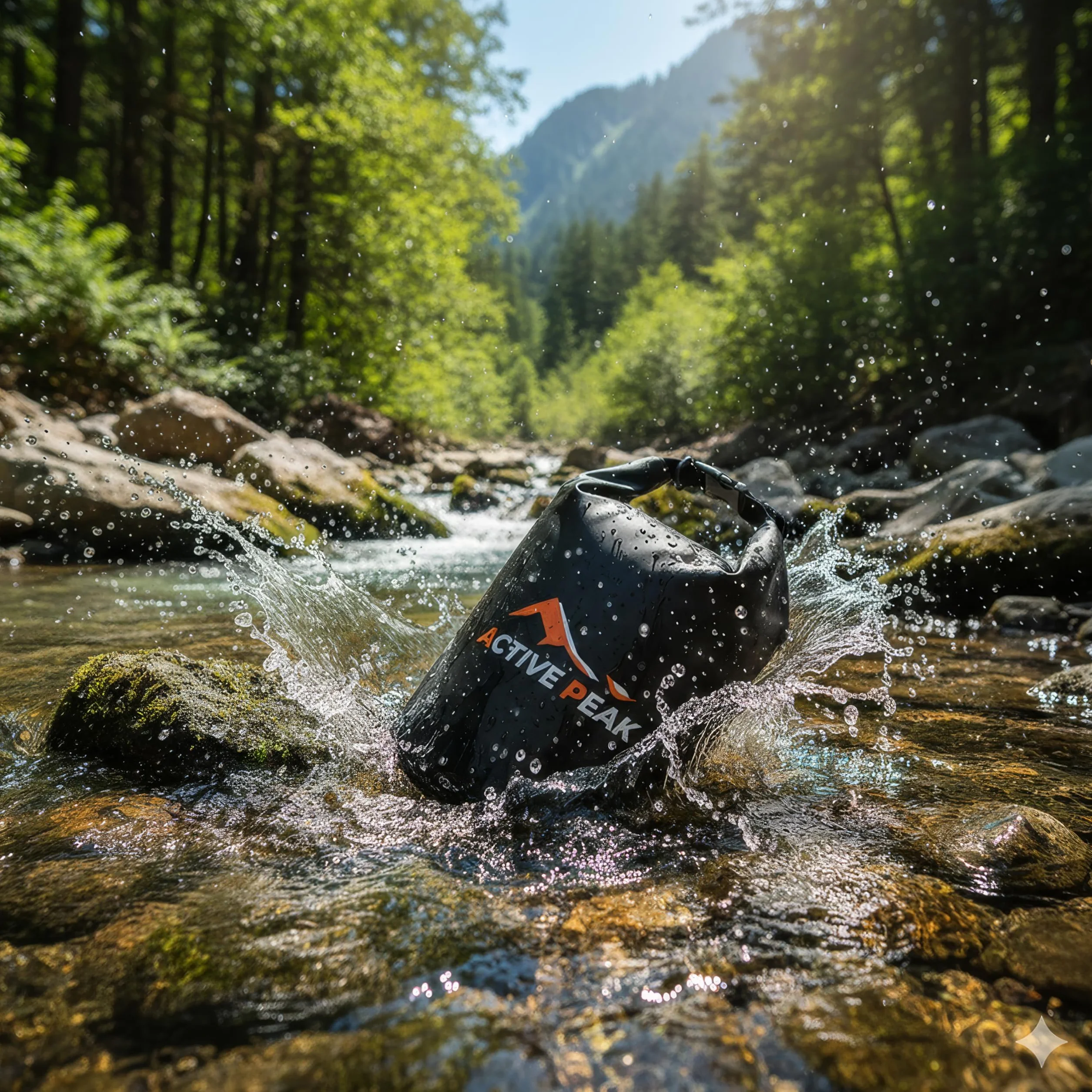 Dry Bag – Wodoodporna torba roll-top 2L 5L 10L 20L – Wytrzymały worek na telefon i klucze – Torba na plażę łódź + etui na smartfon (Czarny, 5 litrów)