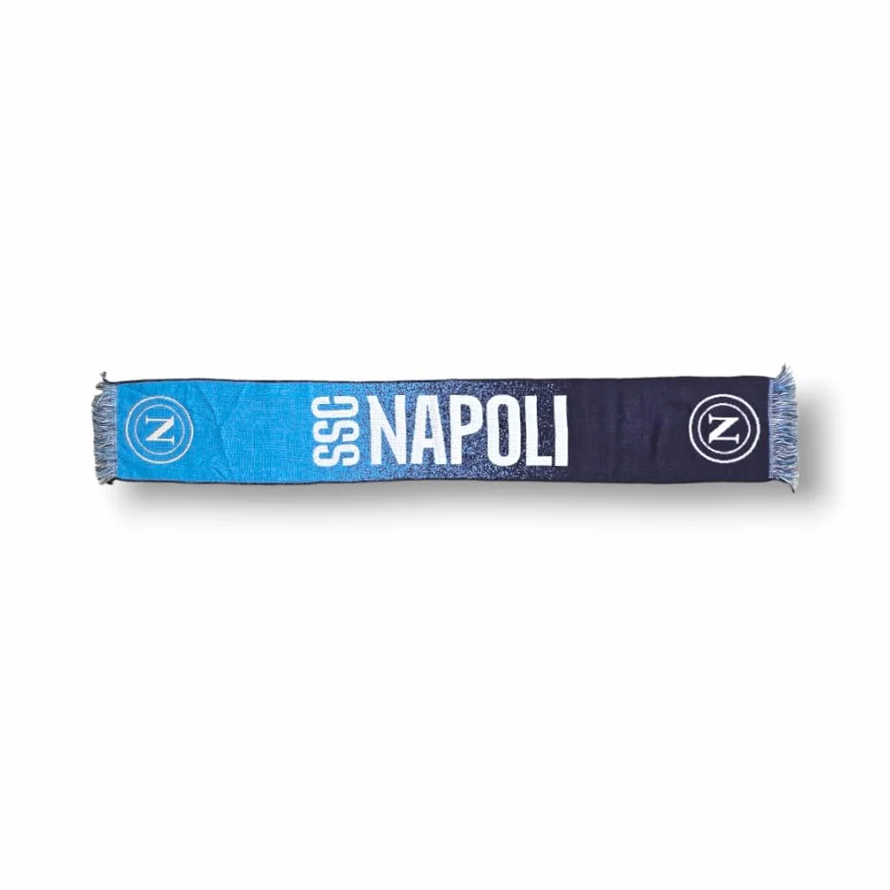 3R Sport SSC Napoli, szalik żakardowy, oficjalny produkt 100% akryl, jasnoniebieski, biały, niebieski