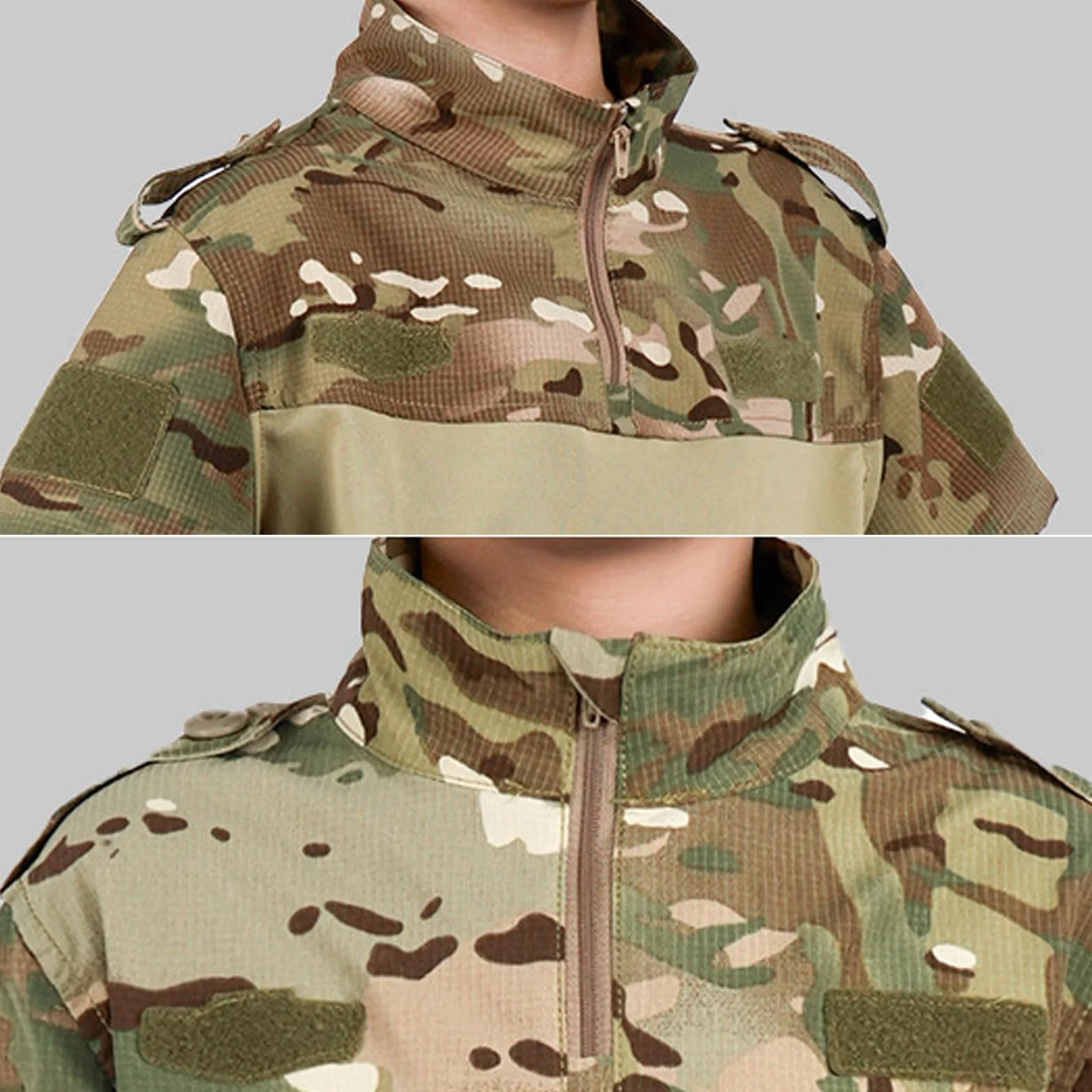 Taktyczne koszulki i spodnie dla dzieci z krótkim rękawem Airsoft wojskowy kamuflaż wiosna lato jesień walka na zewnątrz polowanie turystyka kemping dla chłopców dziewcząt mężczyzn kobiet