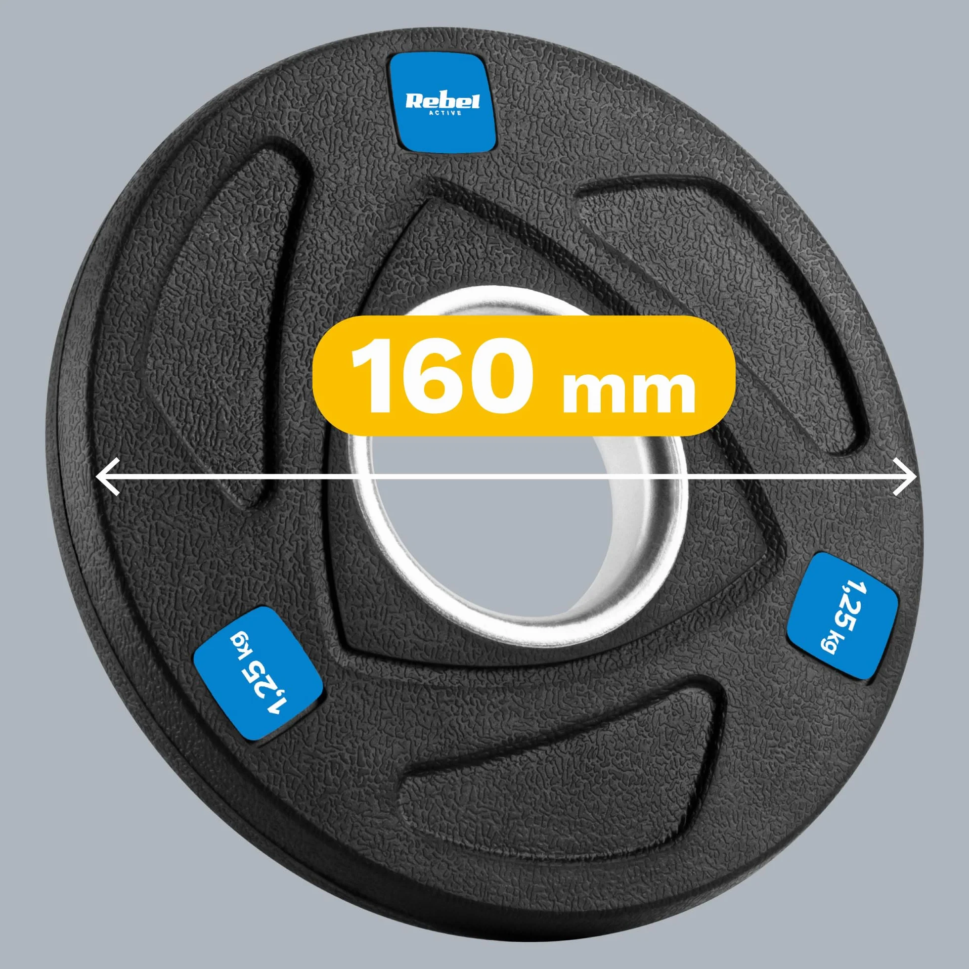 Rebel Zestaw Obciążeń Żeliwnych Gumowanych 4x1.25kg Otwór Olimpijski 51mm RBA-2107