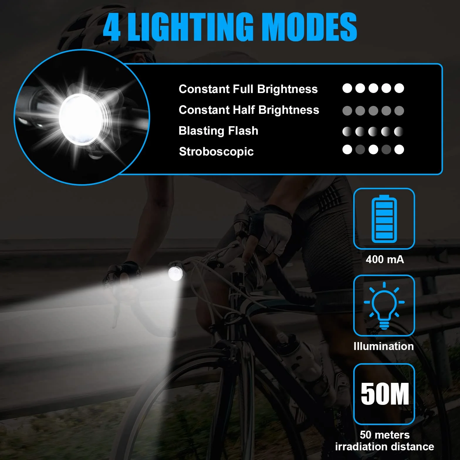 Flintronic Lampka rowerowa czerwona biała 2 szt