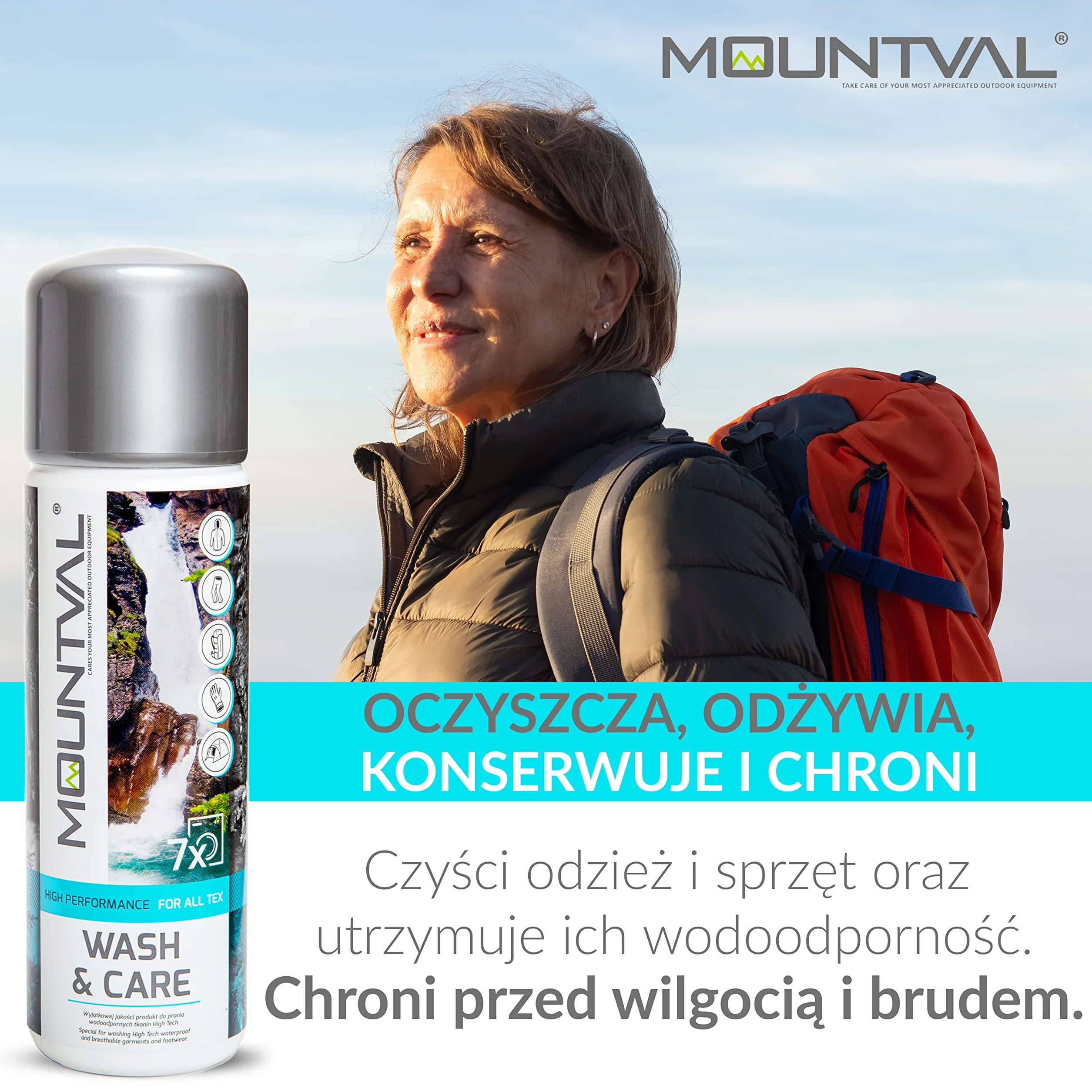 Zestaw do Pielęgnacji Odzieży podczas Deszczu, Mountval Wash & Care (315ml), Mountval Waterproofing Refresher (300ml), Ochrona Odzieży Technicznej i Przeciwdeszczowej oraz Sprzętu, w tym GORE-TEX