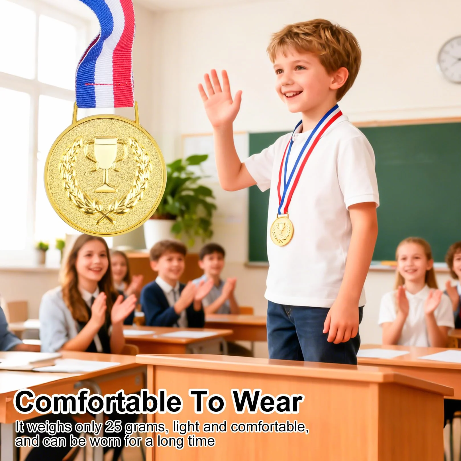 8 szt. Medale konkursu dla dzieci, medale na urodziny dziecka, złote medale dla nagród, sportu, szkoły, przyjęć