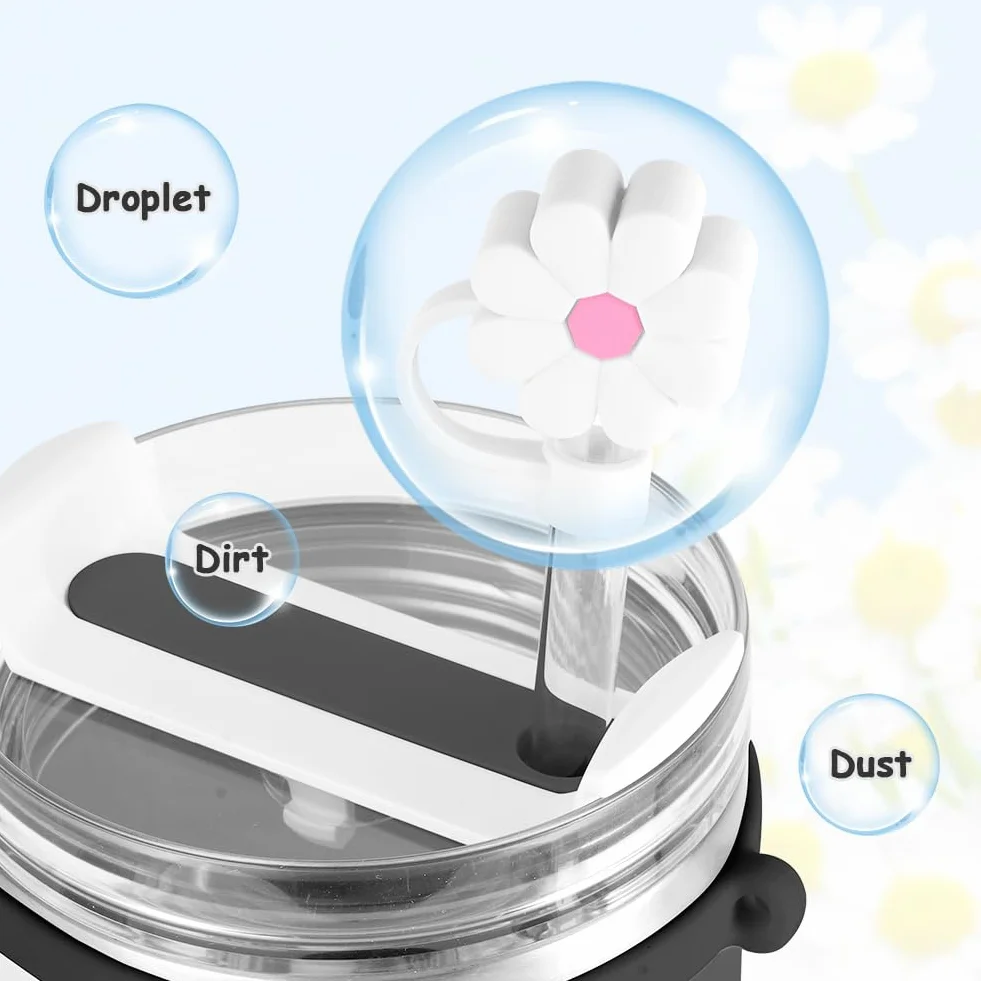 Stanley 7 Sztuk Zestaw akcesoriów do szklanek, silikonowe etui, tkany pasek, pokrywka ze słomką do 40 uncji i 30 uncji