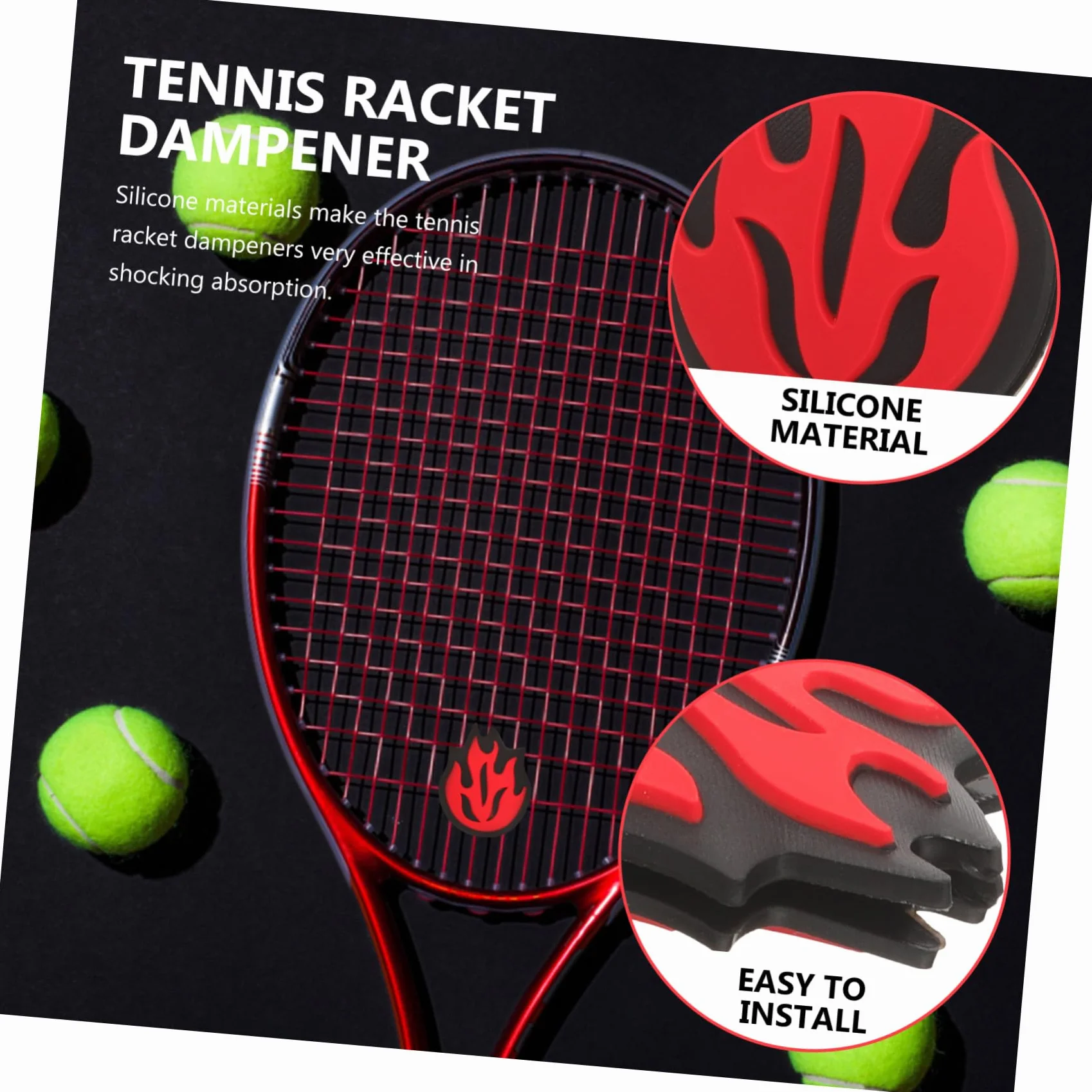POPETPOP 6 Sztuk Rakieta Tenisowa Amortyzator Silikonowy Tłumik Drgań Tenis Tłumik Drgań Tenis Tłumik Do Rakiety Rakieta Tenisowa Tłumiki Drgań Rakieta Szokujący Amortyzator