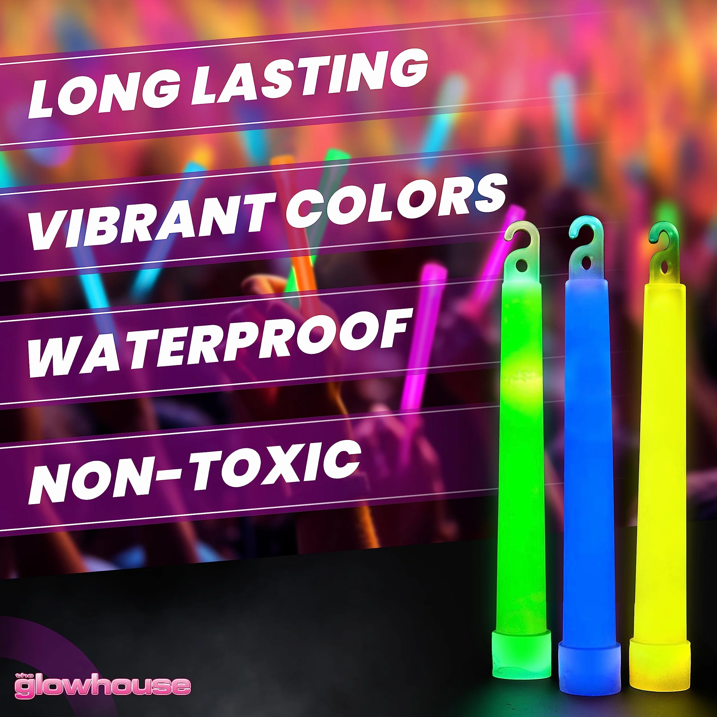 Glowhouse Lightstick Zestaw 10 świecących patyczków – 15 cm sytuacja awaryjna, ultra jasne patyczki świetlne z 12 godzin (zielone)