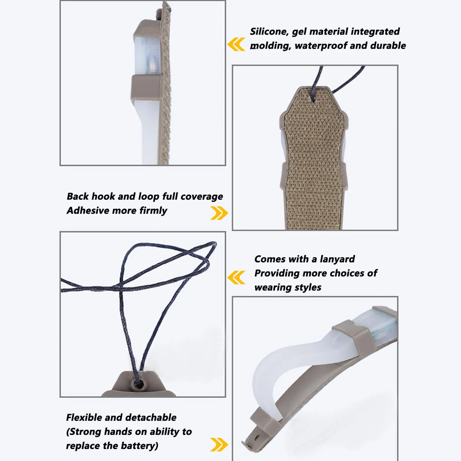 Hełm Survival Signal Light Silikon Żel Wodoodporny Marker Identyfikacji Osobistej 150 mAh