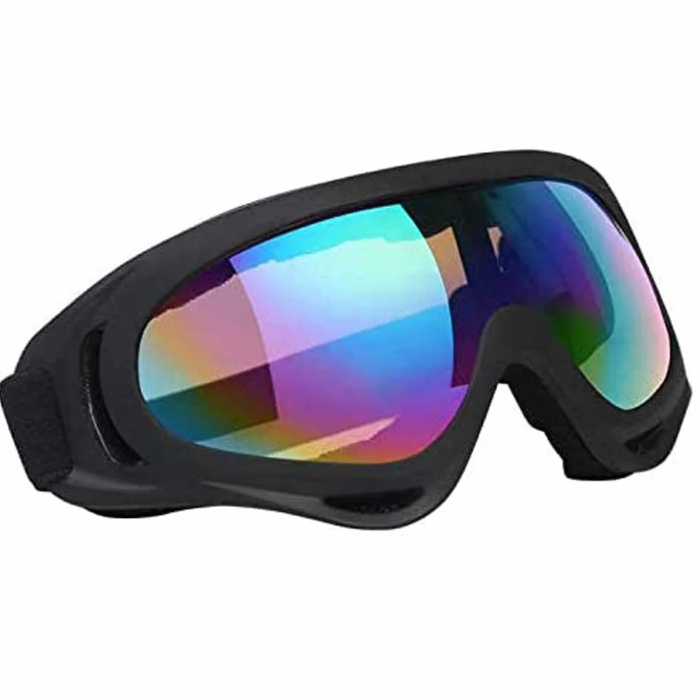 Vicloon Gogle narciarskie, snowboardowe, ochrona przed promieniowaniem UV, do motocrossu, kompatybilne z kaskami, przeciwmgielne, do jazdy na nartach, motocyklu, rowerze, deskorolce, uniseks