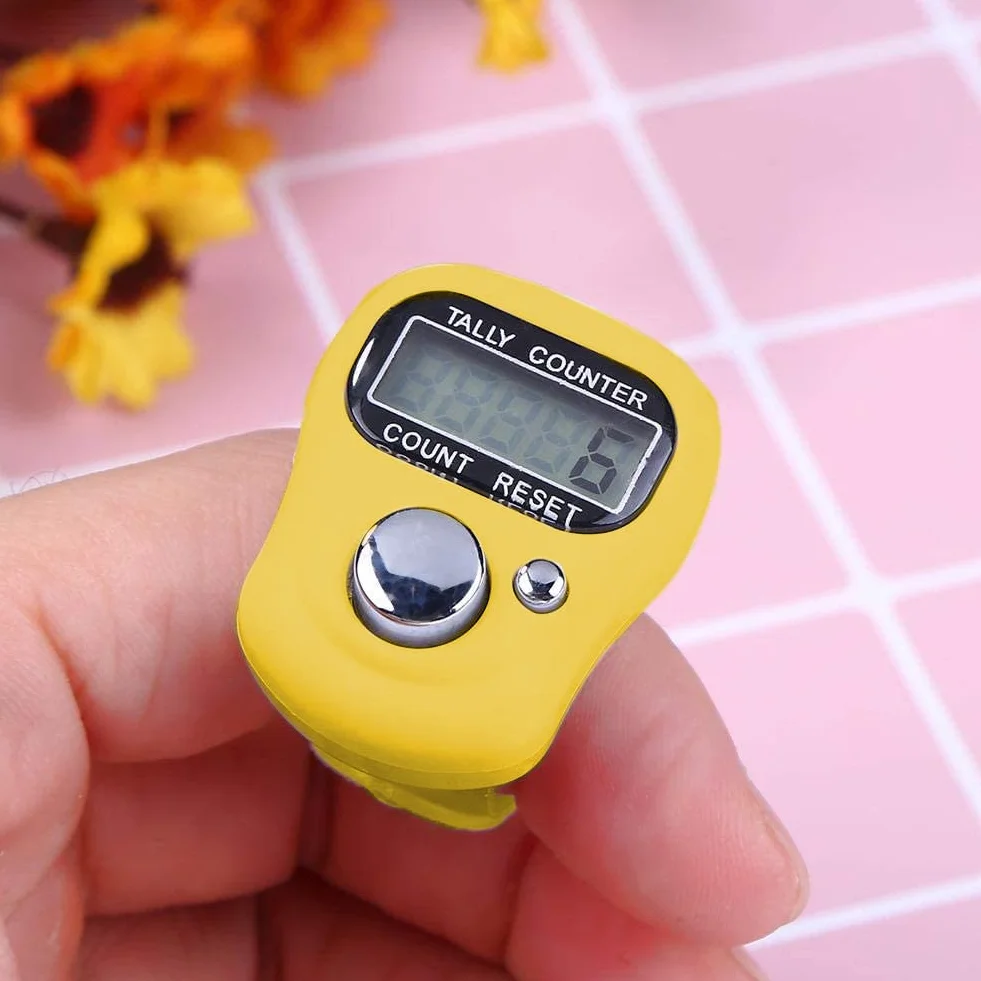 Cyfrowy okrągły licznik, mini licznik palców, elektroniczny, licznik palców, ręczny licznik, mini ręczny licznik (6 kolorów)