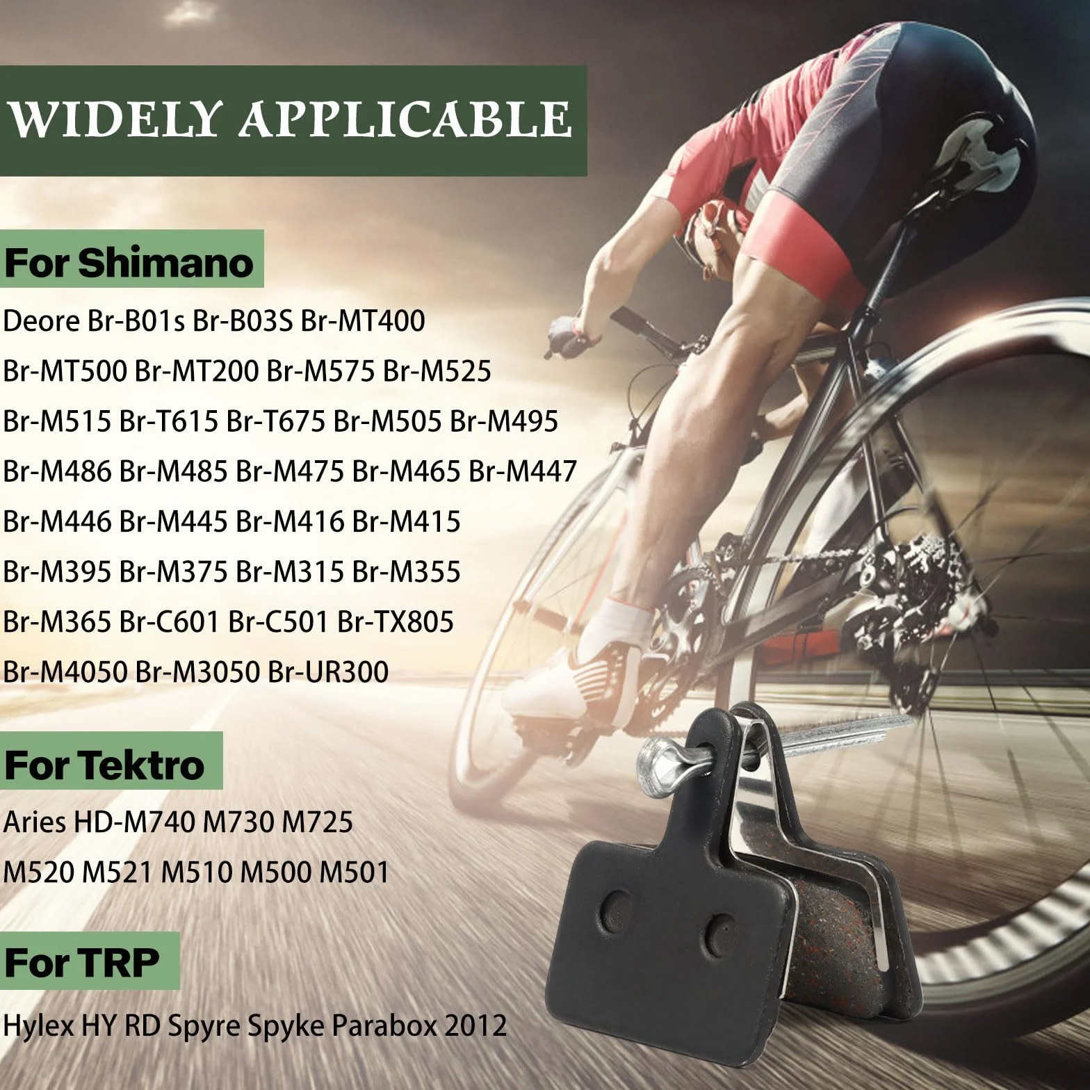 6 sztuk okładzin hamulcowych do roweru, okładziny hamulcowe do Shimano MT500, M575, MT200, T675, T615, półmetaliczne klocki hamulcowe, do rowerów górskich, MTB, Ebike
