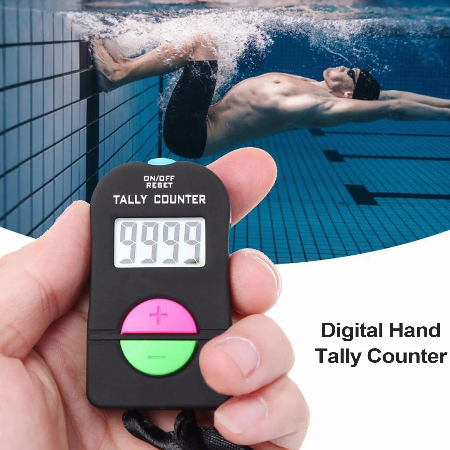 Multifunctional Tally Counter, Portable Up Down Clicker, Electronic People Counter, Add & Subtract Function, Lightweight, (6.3x3.4x1.5cm), Ideal for Sports, Schools, and Events