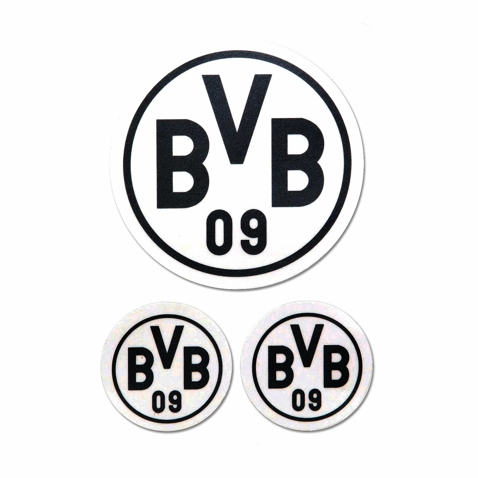 Naklejki Borussia Dortmund czarne 3 sztuki folia 9x9x1 cm