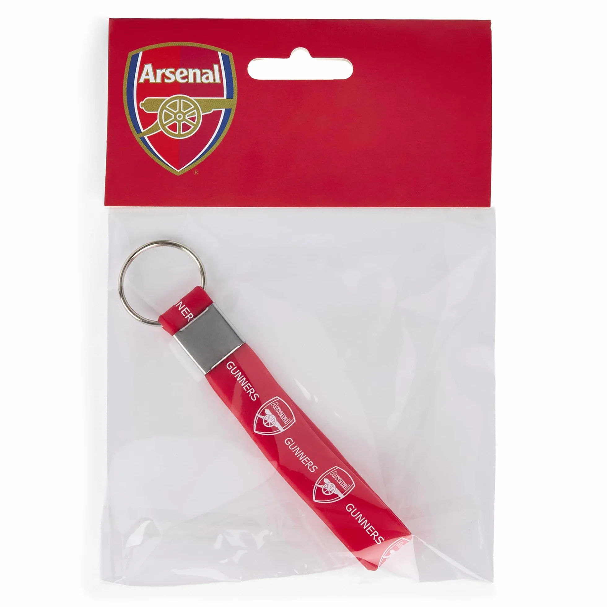 The Gift Scholars Arsenal F.C. Silikonowy brelok do kluczy, oficjalny towar (czerwony i biały) | Akcesoria dla strzelców i fanów