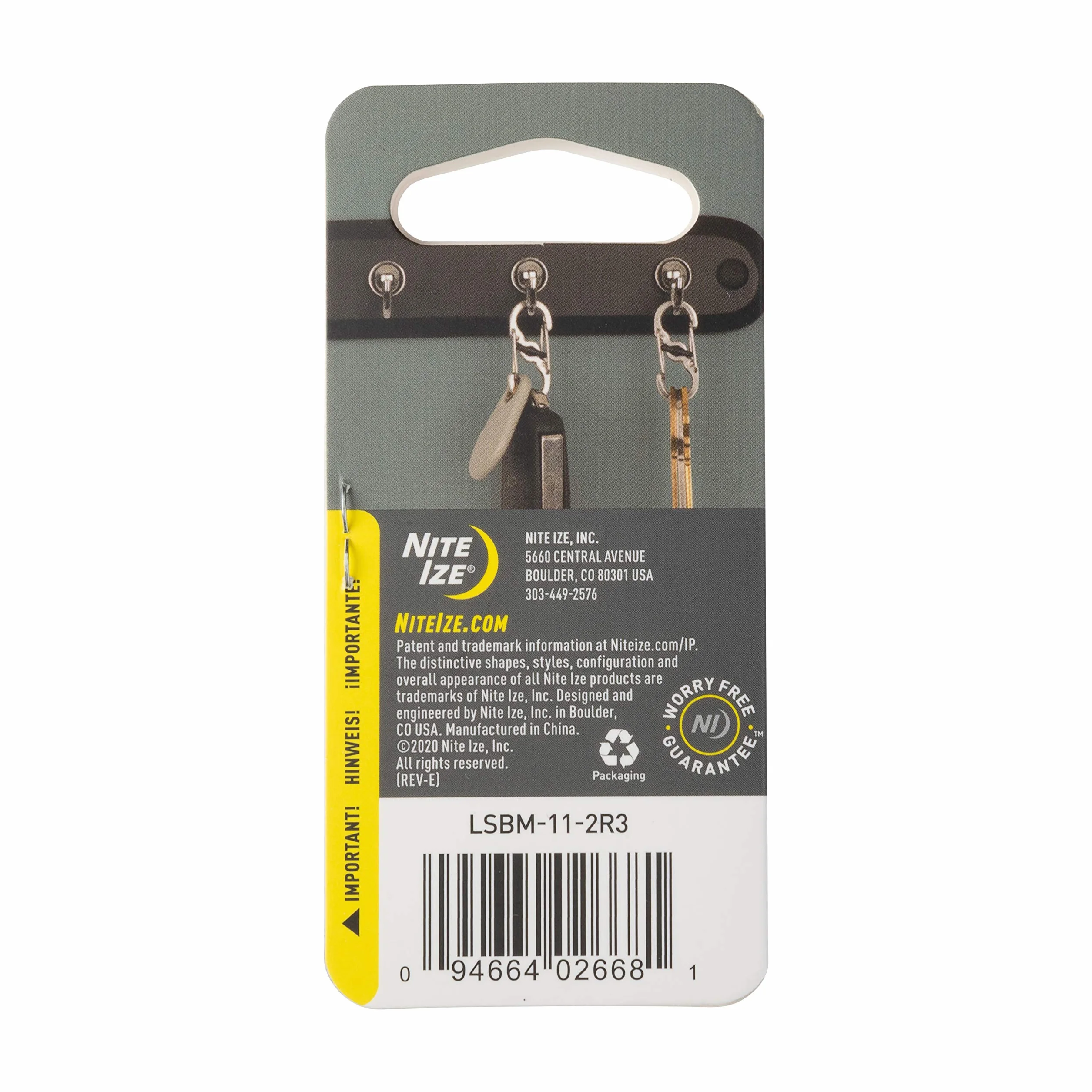 Nite Ize S-Biner Microlock Karabińczyk, Srebrny, 3,51 x 0,69 x 0,71 cm; 8 g