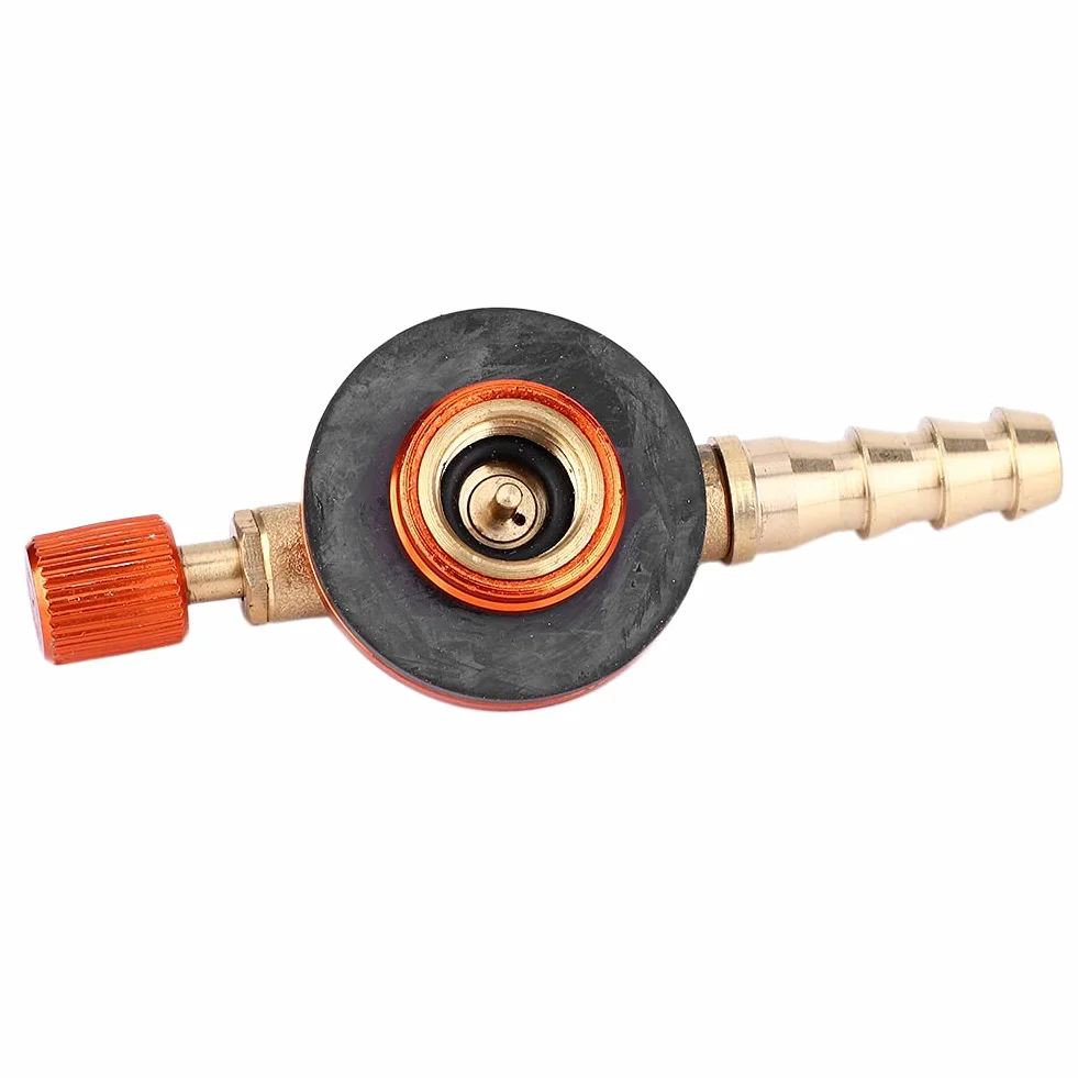 Adapter do napełniania gazem, mosiężny adapter do kuchenki bezpieczeństwa, zewnętrzny zawór przełączający na kemping