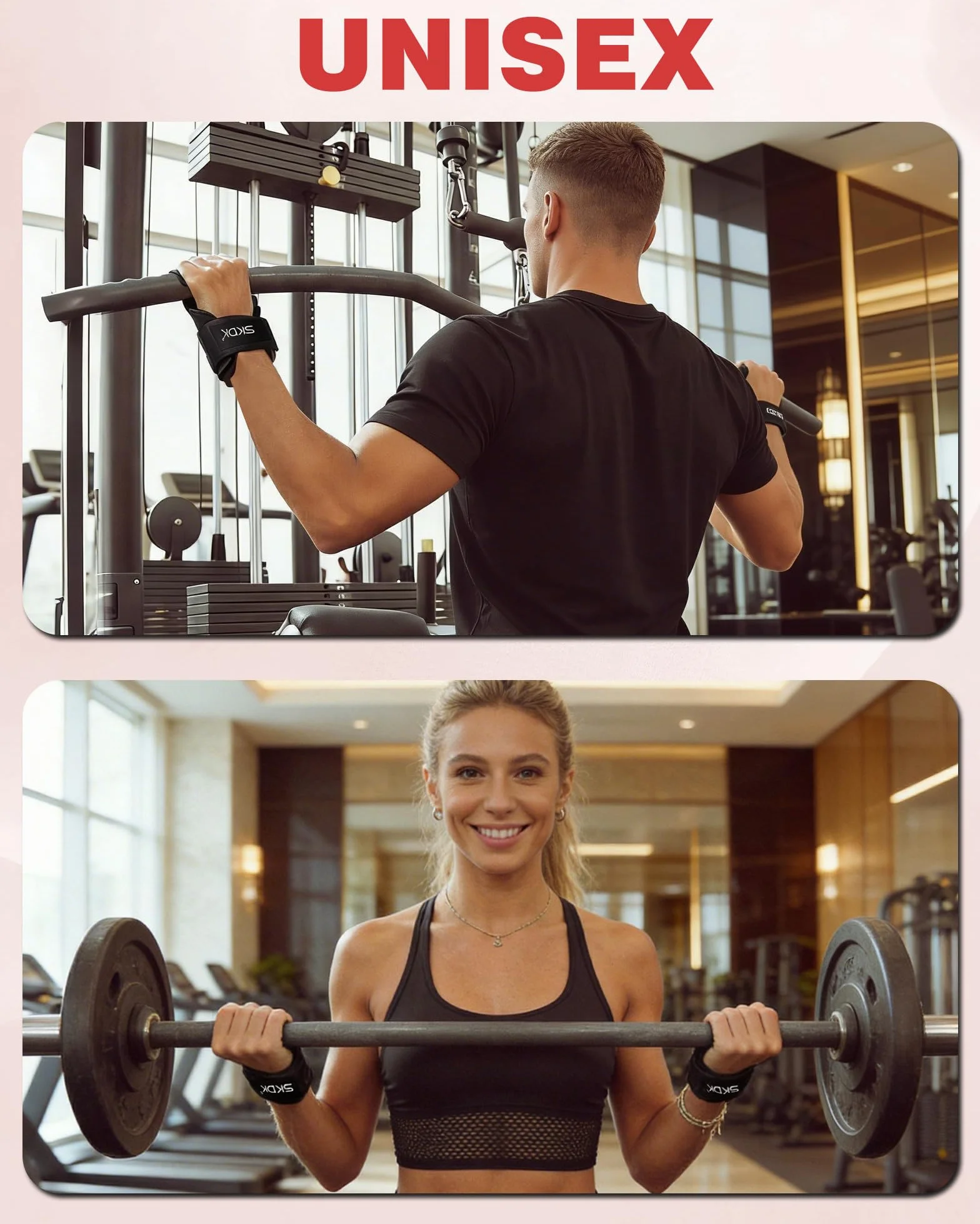 Paski Do Ćwiczeń, 1 Para Paski do Podnoszenia Ciężarów ze Skóry Bydlęcej Crossfit, do Podciągania, Martwego Ciągu i Wyciskania, Zaprojektowane do Treningu Siłowego, Unisex, Czarny