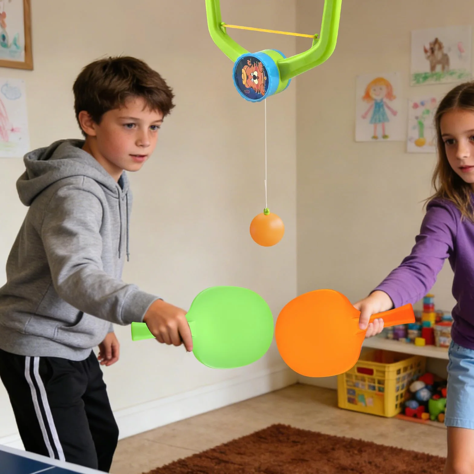 Door Game Nad drzwiami – regulowany wiszący trener tenisa stołowego, montaż bez użycia narzędzi, idealny dla rodziny, ćwiczeń i zabawy w pomieszczeniach