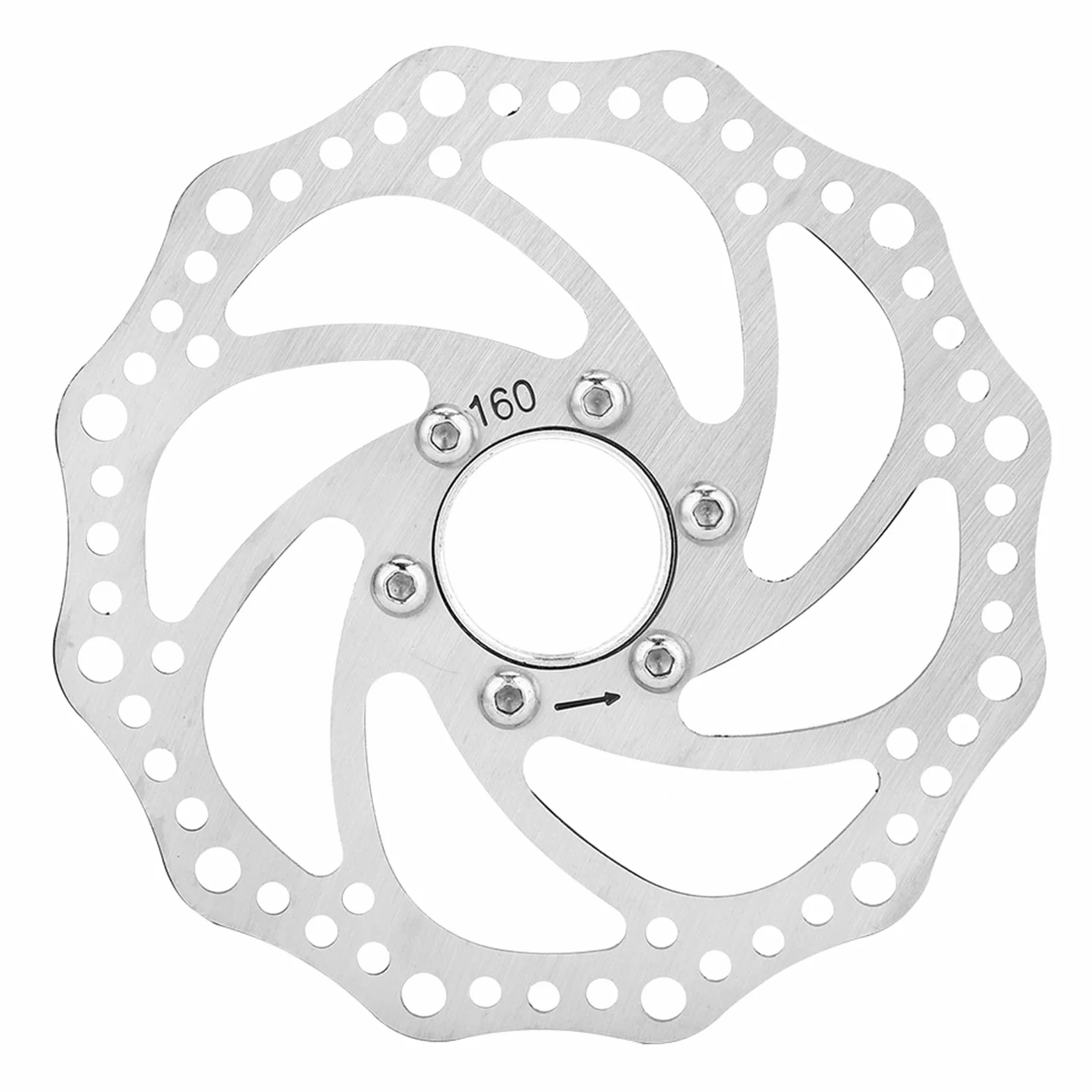 Keenso Wirniki hamulcowe rowerowe, ze stali nierdzewnej, 160 mm, wirnik z hamulcem tarczowym, rower górski, gwintowane piasty, tarcza hamulcowa, adapter kołnierza z 6 rowerami i częściami zamiennymi