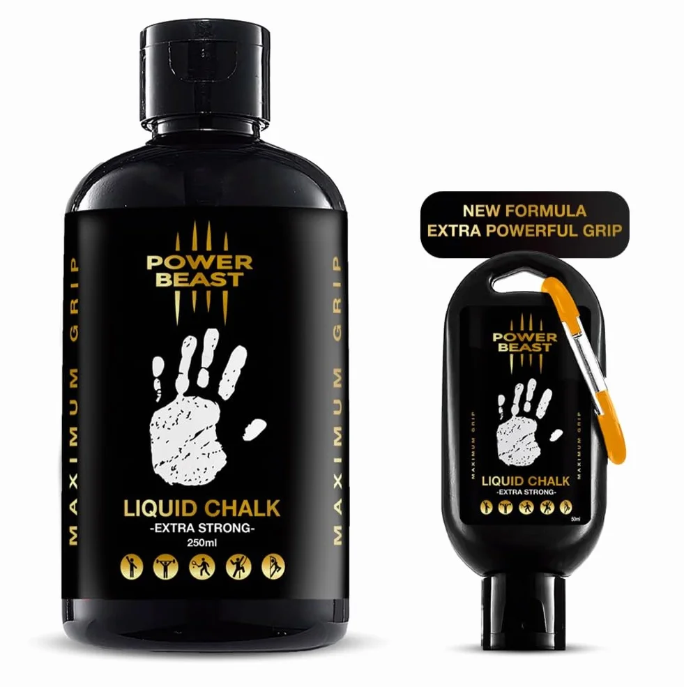 Płynny magnez, ciecz Chalk, płynna kreda, ekstremalny uchwyt do treningu cross, kalistenii, podnoszenie ciężarów, padel, wspinaczka, poledance, tenis, siłownia, 250 ml+50 ml.