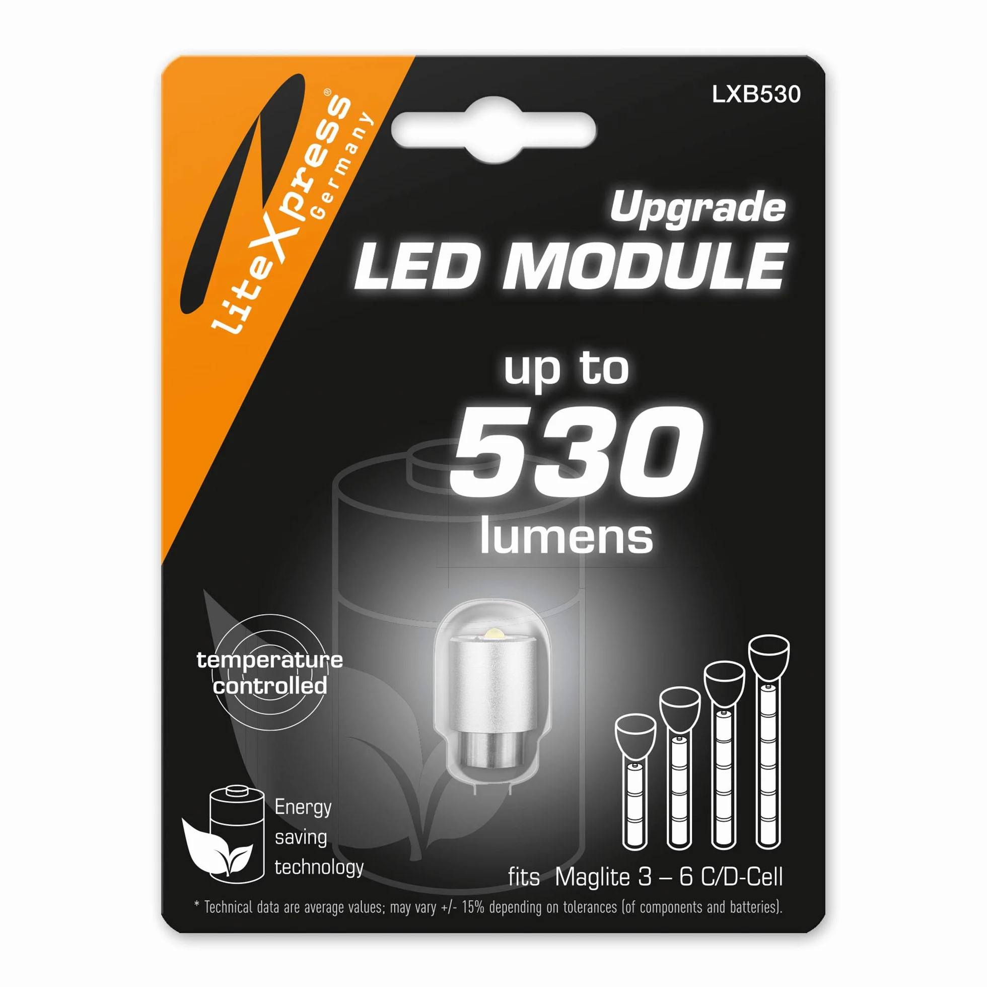 Moduł modernizacji LED 530 lumenów do latarek Maglite 3-6 C/D-Cell LXB530