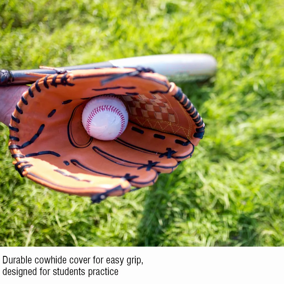 bejsbolówka skóry bydlęcej, wytrzymała, miękka wyściółka baseballowa, łatwy chwyt do treningu studenckiego dla początkujących,Artykuły do baseballu, softballu i hokeja