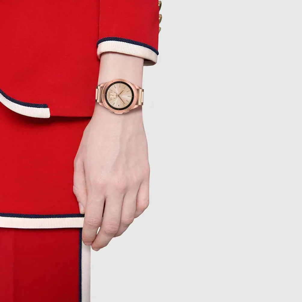 Bransoletka ze stali nierdzewnej do zegarka Samsung Galaxy Watch 42 mm / Gear Sport/Gear S2 różowe złoto