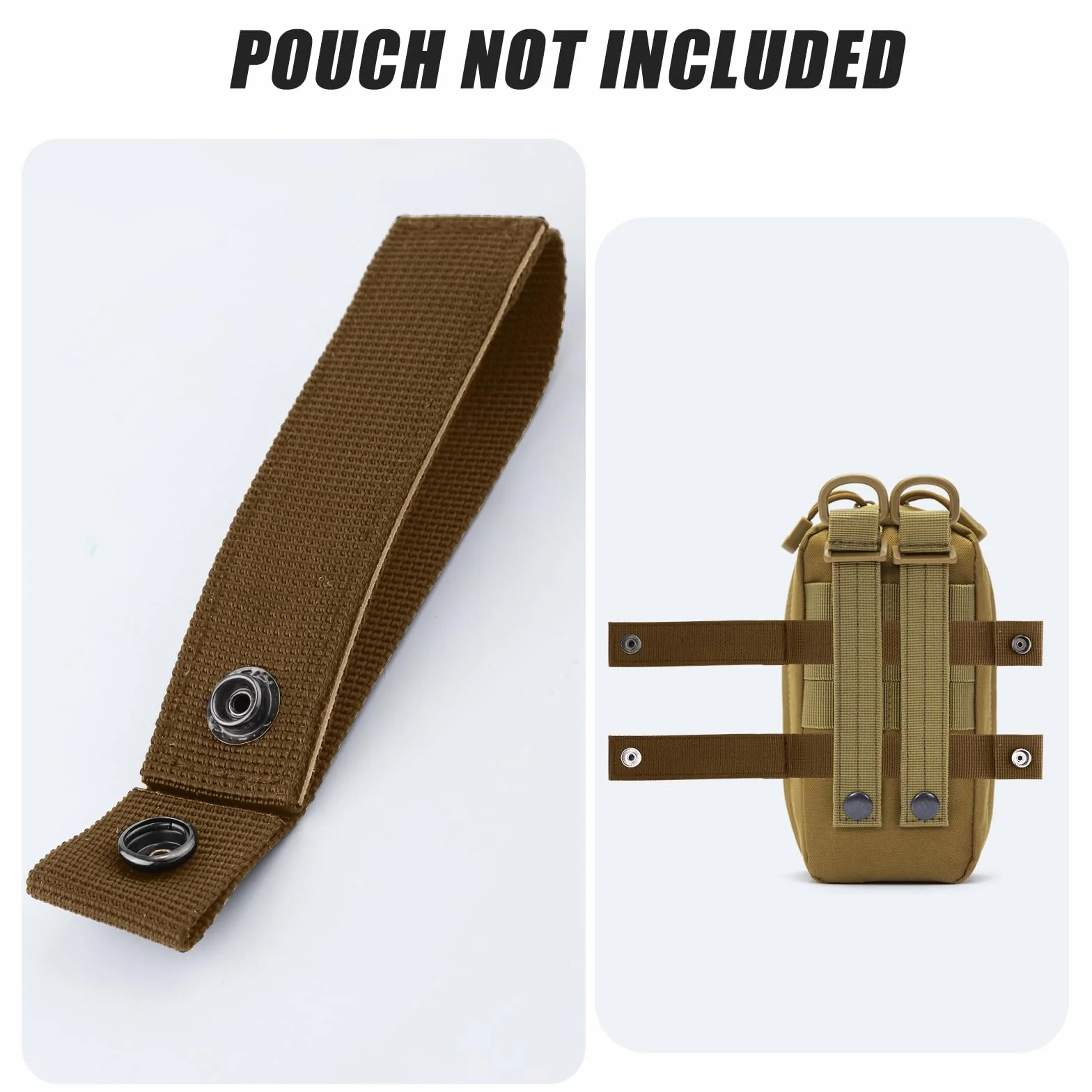 4 szt. Paski Mocujace MOLLE, Paski MOLLE Poliestrowe Paski MOLLE do Plecaka Paski Parciane MOLLE Wielokrotnego Uzytku Zlacza do Mocowania Paska Plecaka do MOLLE (Khaki)