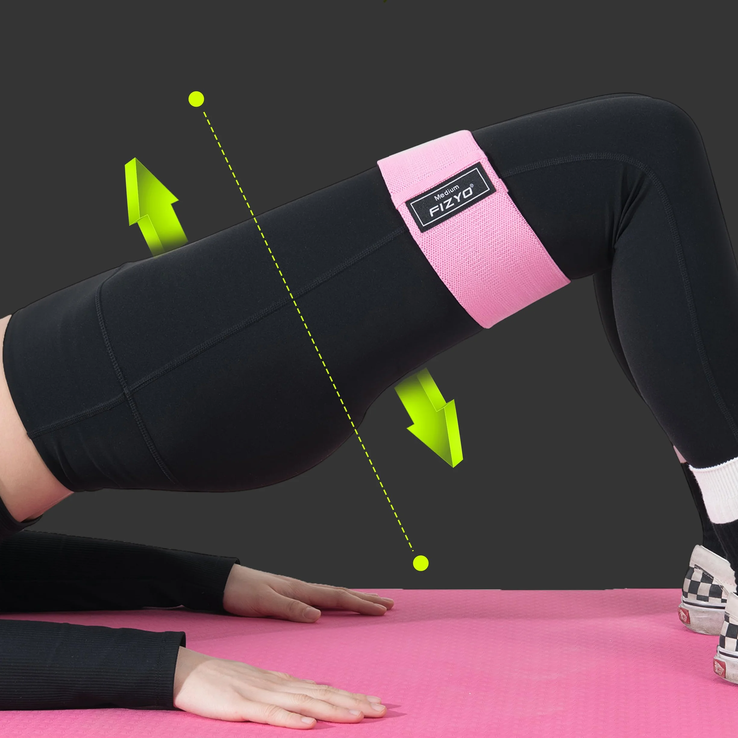 Fizyo Zestaw 3 Taśm Fitness z Poziomami Oporu do Ćwiczeń Bioder i Pośladków, Taśmy Materiałowe Idealne Treningu Jogi Pilatesu Całego Ciała, Elastyczne Antypoślizgowe