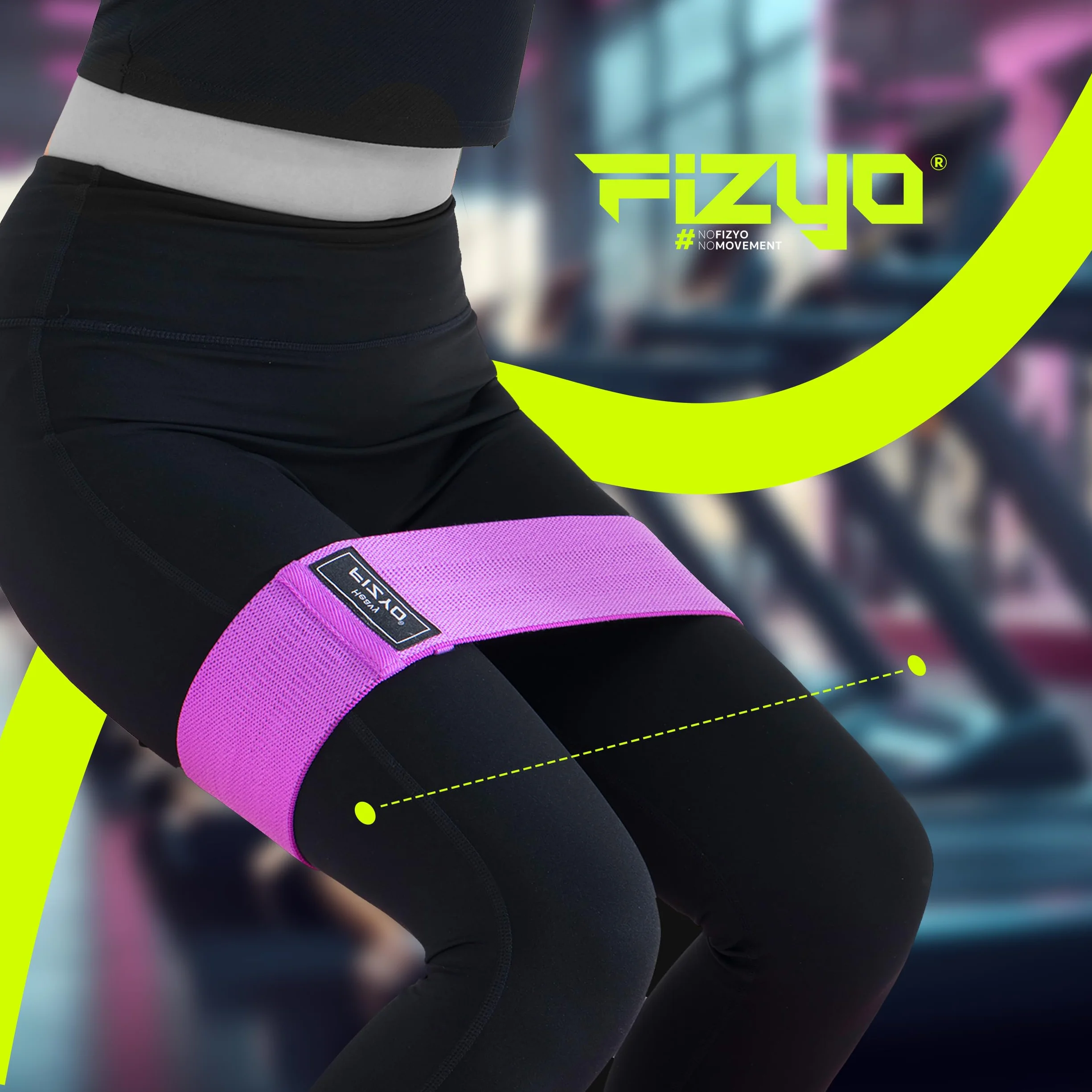 Fizyo Zestaw 3 Taśm Fitness z Poziomami Oporu do Ćwiczeń Bioder i Pośladków, Taśmy Materiałowe Idealne Treningu Jogi Pilatesu Całego Ciała, Elastyczne Antypoślizgowe