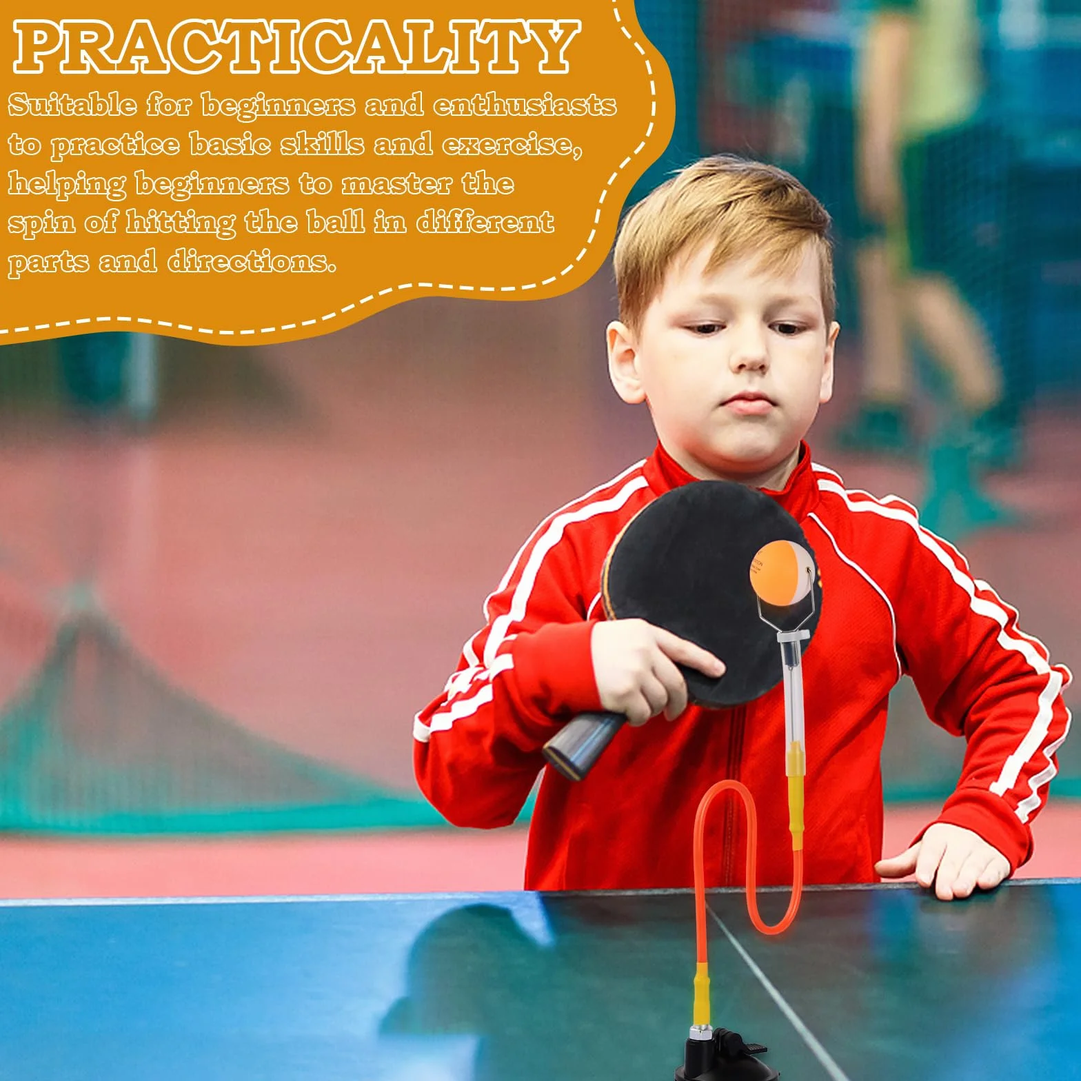 Trener tenisa stołowego, regulowany trener tenisa stołowego z 2 piłkami, przyssawką, szybkie odbicie piłki klips do piłki PVC maszyna treningowa, sporty konkurencyjne artykuły do tenisa stołowego