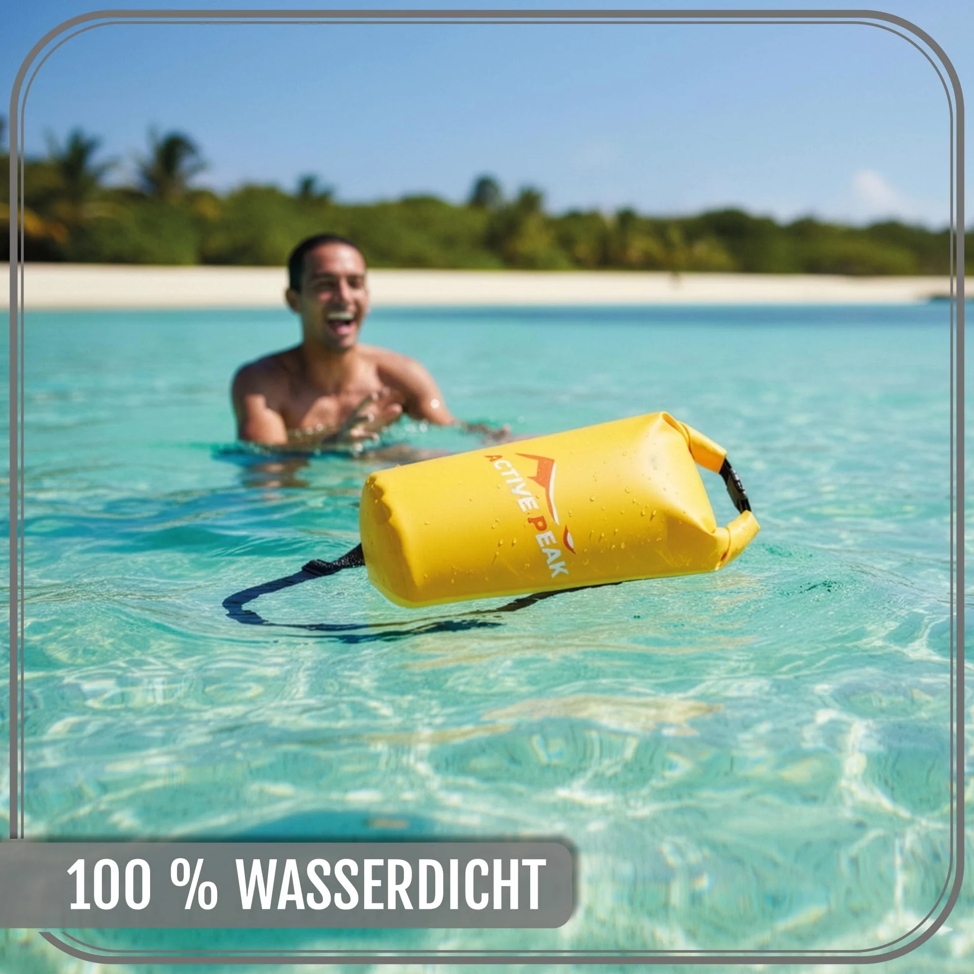 Dry Bag – Wodoodporna torba roll-top 2L 5L 10L 20L – Wytrzymały worek na telefon i klucze – Torba na plażę łódź + etui na smartfon (Czarny, 5 litrów)