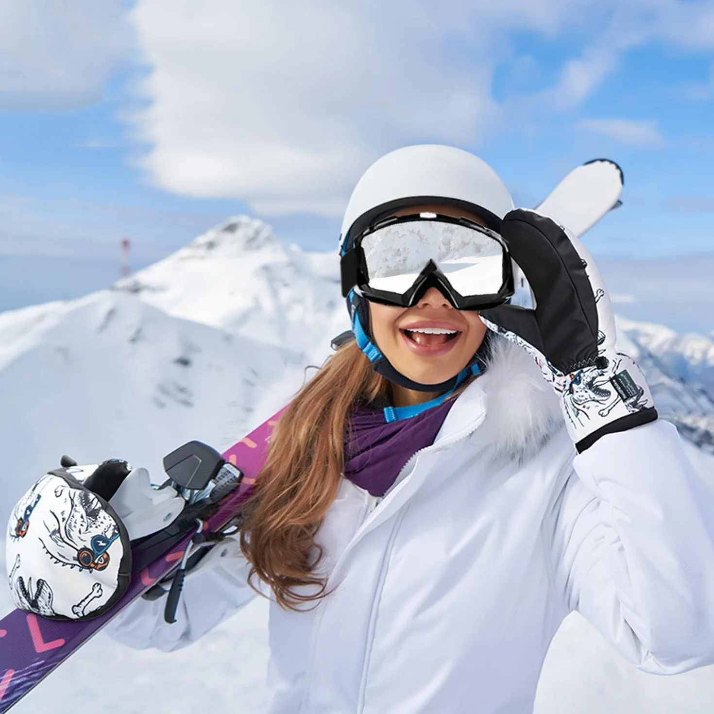 Gogle motocrossowe, gogle narciarskie, snowboardowe, regulowany pasek teleskopowy, gogle crossowe z wyściółką piankową, zarówno dla kobiet, jak i mężczyzn, nadają się do uprawiania sportów na świeżym