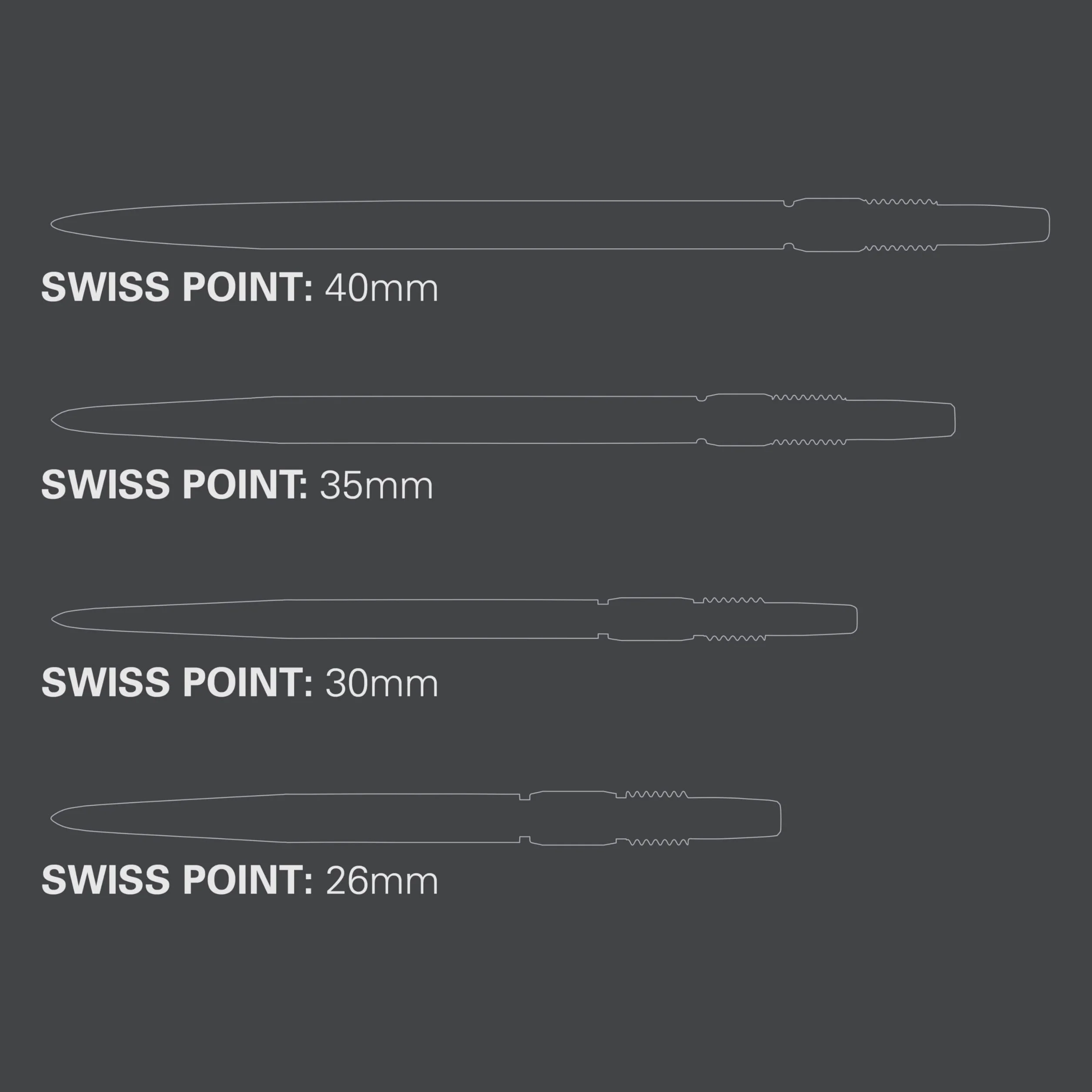 Target Darts Swiss Points, Końcówki do rzutek Diamond Pro Swiss Point (zestaw 3 końcówek), profesjonalne akcesoria do rzutek