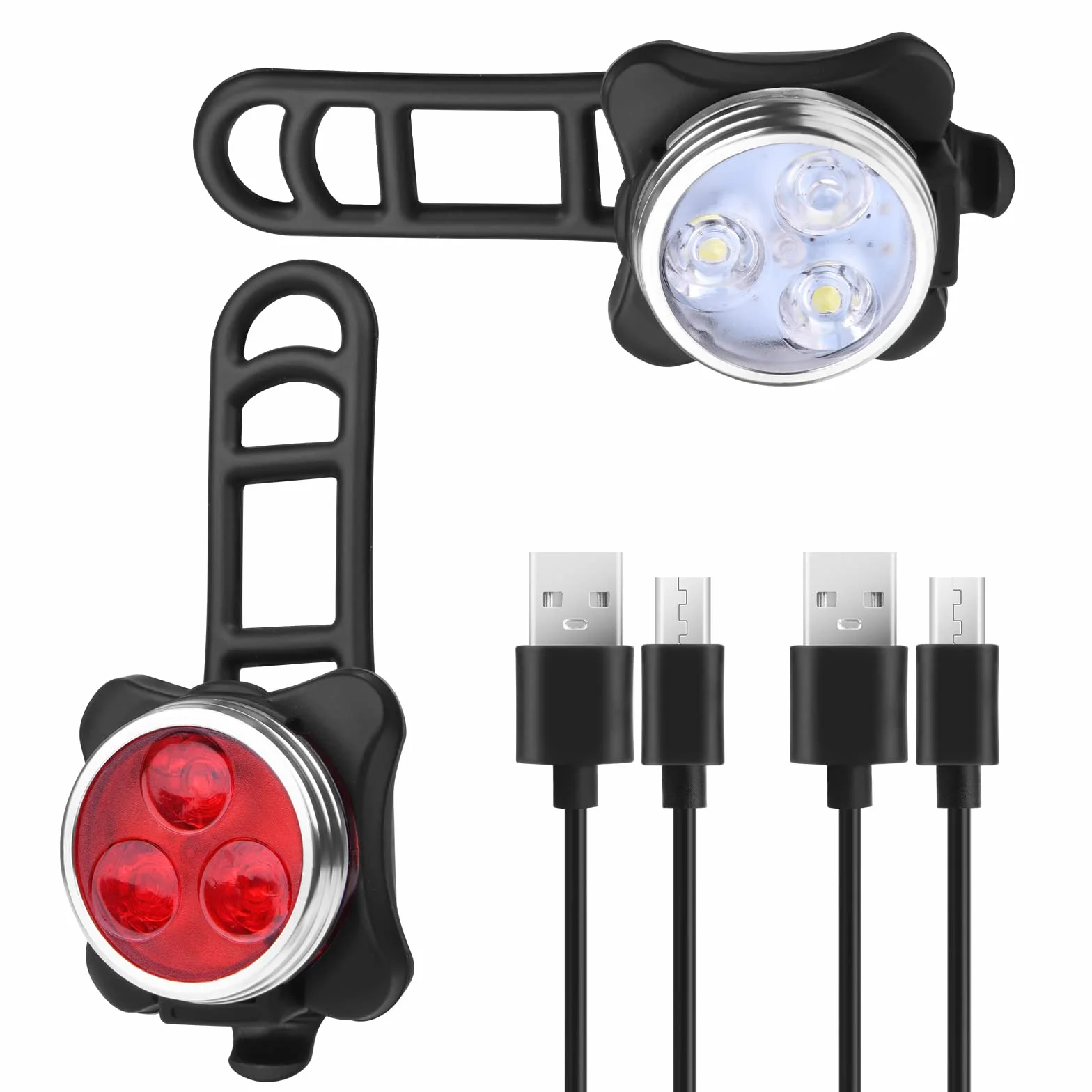Flintronic Lampka rowerowa czerwona biała 2 szt