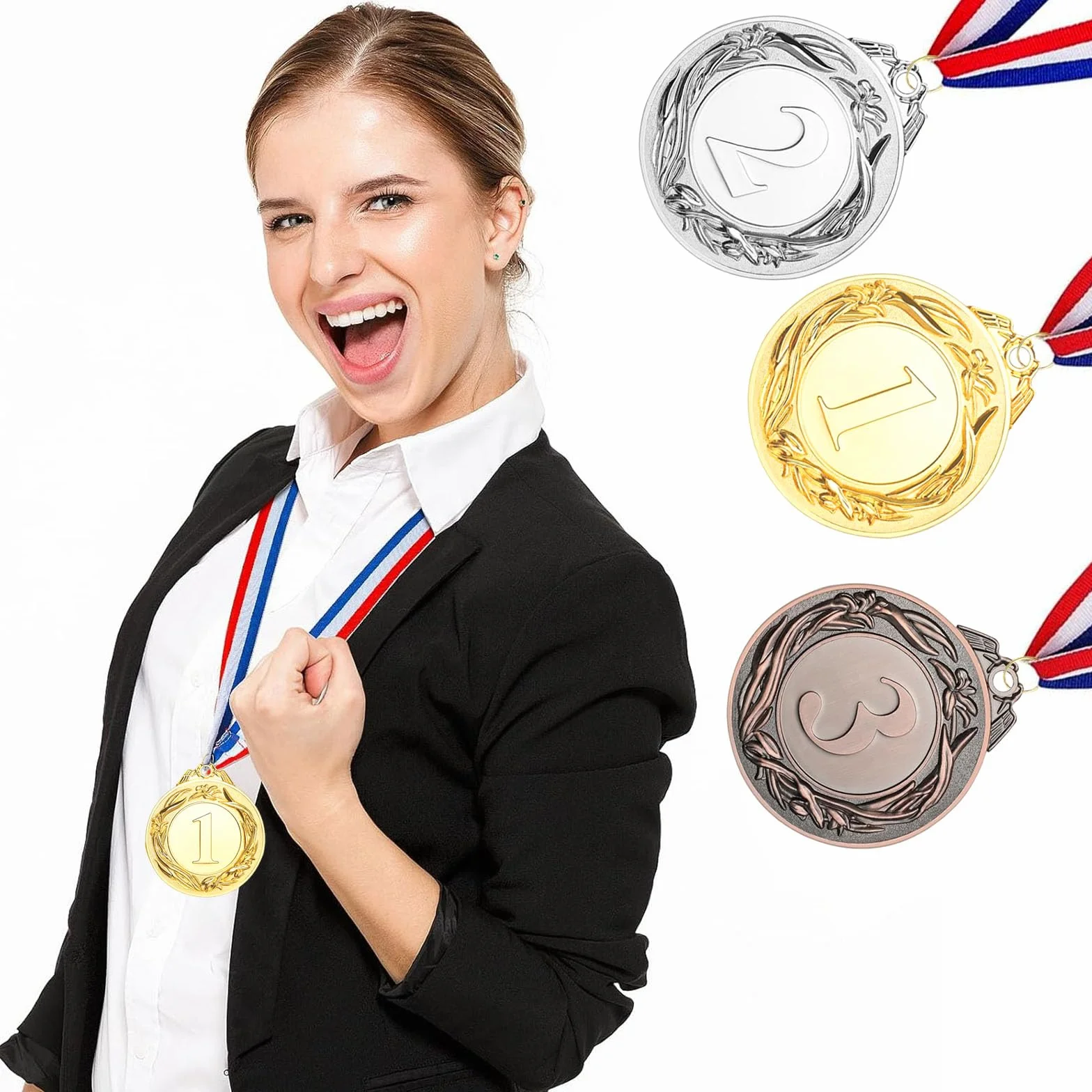 Złoty medal olimpijski z brązowym medalem na szyję, średnica 5,0 cm