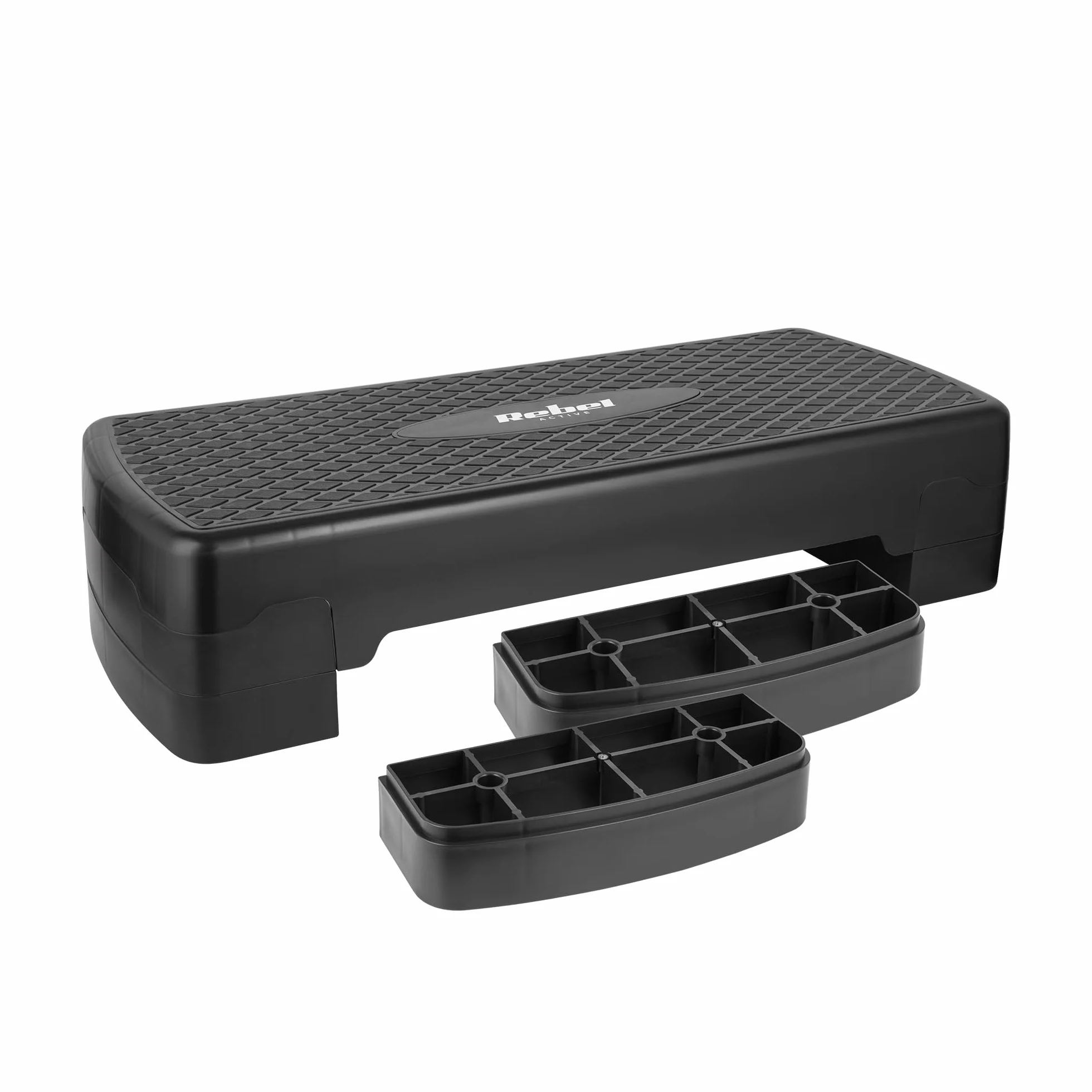 Rebel Electro Step do Aerobiku Fitness 3 Stopnie 68cm Stepper Podest Schodek Czarny
