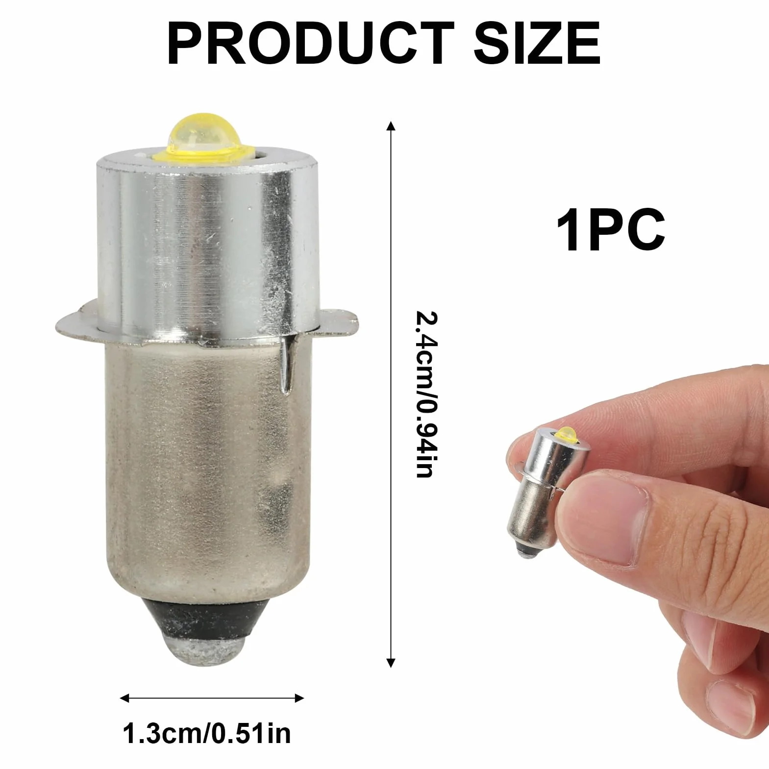 Żarówka LED P13.5S 3V 3W do latarek, kompatybilna z Maglite 2D