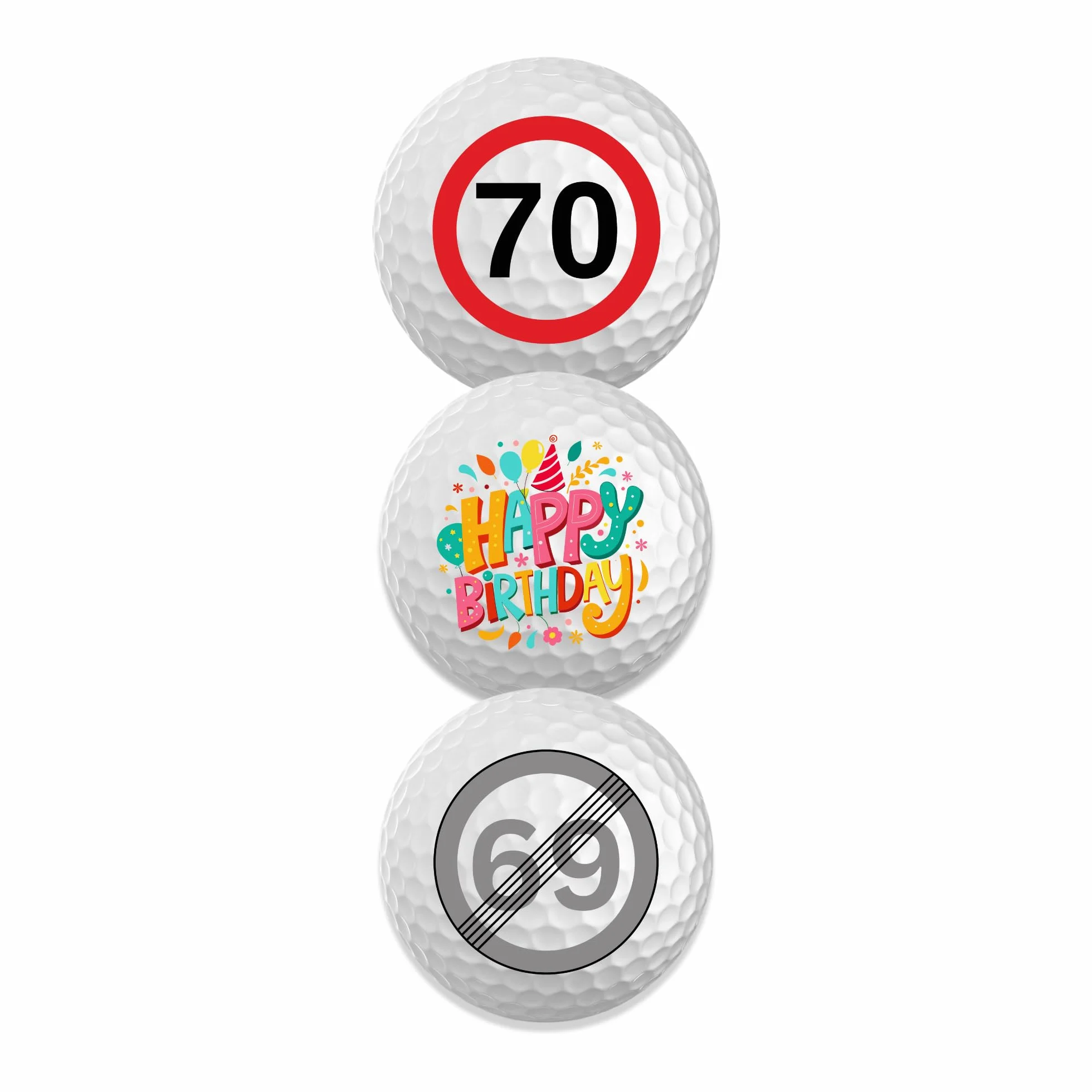 Titleist Trufeel urodziny piłki golfowe, zestaw 3 sztuk, motyw Happy Birthday, prezent dla golfistów, pomysł na prezent