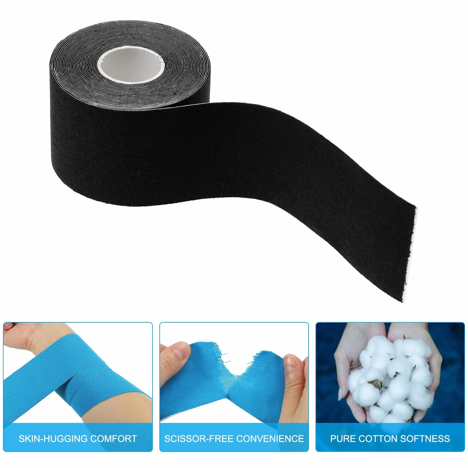 PATIKIL Taśma do obręczy aerial hoop 40 cm x 5 cm Athletic Tape Non-Slip Grip Tape Yoga Rig Sports Tape czarna