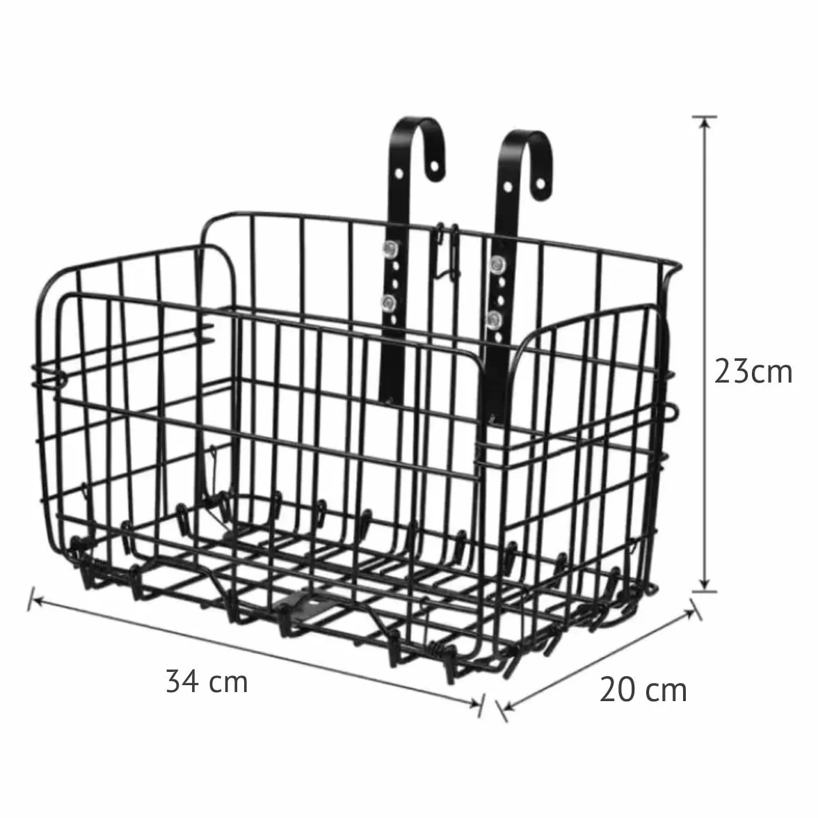 NTN KOSZ NA ROWER METALOWY KOSZYK ROWEROWY DUŻY CZARNY (KRP35 - PRZEDNI)
