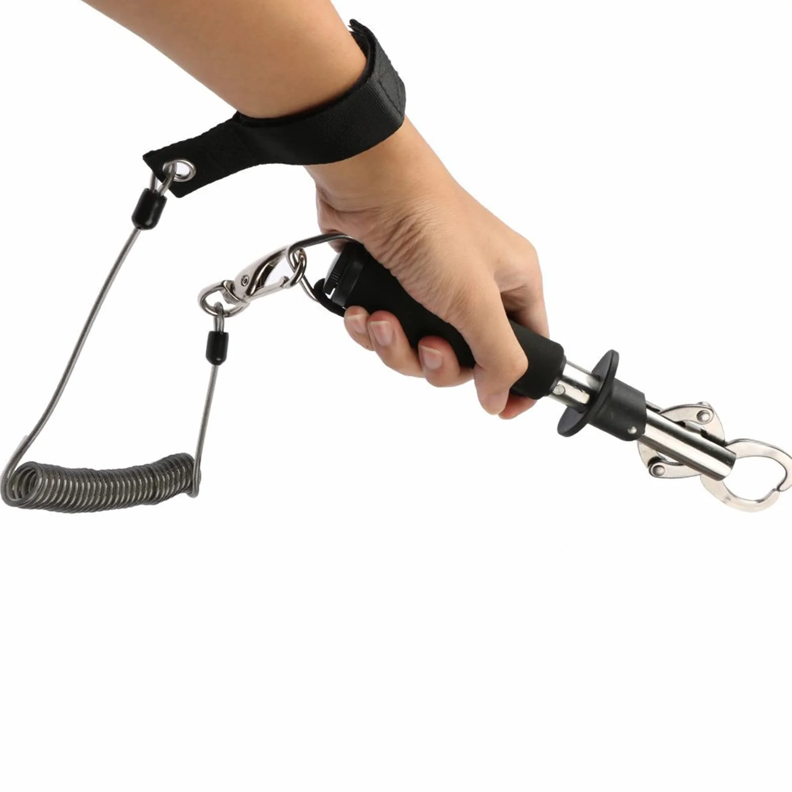 Paracord Tactical Lanyard Spiral Breloczek Linka zabezpieczająca Taśma na klucze Camping Smycz Anti-Lost Elastyczny Paracord Uchwyt RSG z karabińczykiem do wędkowania, wędrówek, polowania, wspinaczki