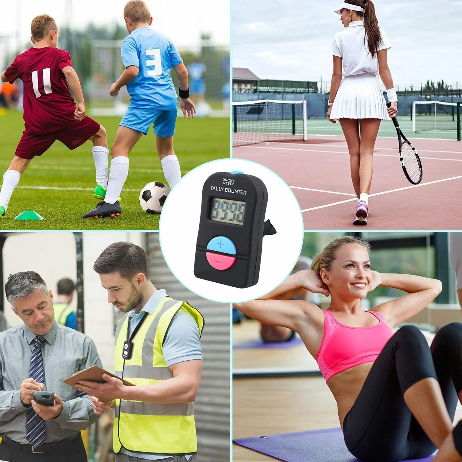 Multifunctional Tally Counter, Portable Up Down Clicker, Electronic People Counter, Add & Subtract Function, Lightweight, (6.3x3.4x1.5cm), Ideal for Sports, Schools, and Events