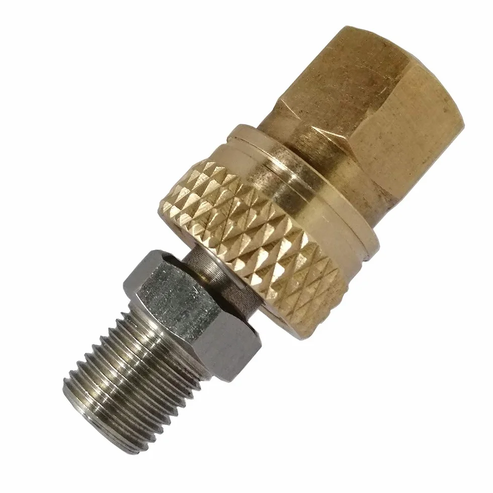 Paintball PCP Airforce podwójne złącze męskie ze stali nierdzewnej z szybkozłączką M10 1/8NPT 1/8NPT 1/8 BSPP, złącze żeńskie i złącze elastyczne (typ 7)