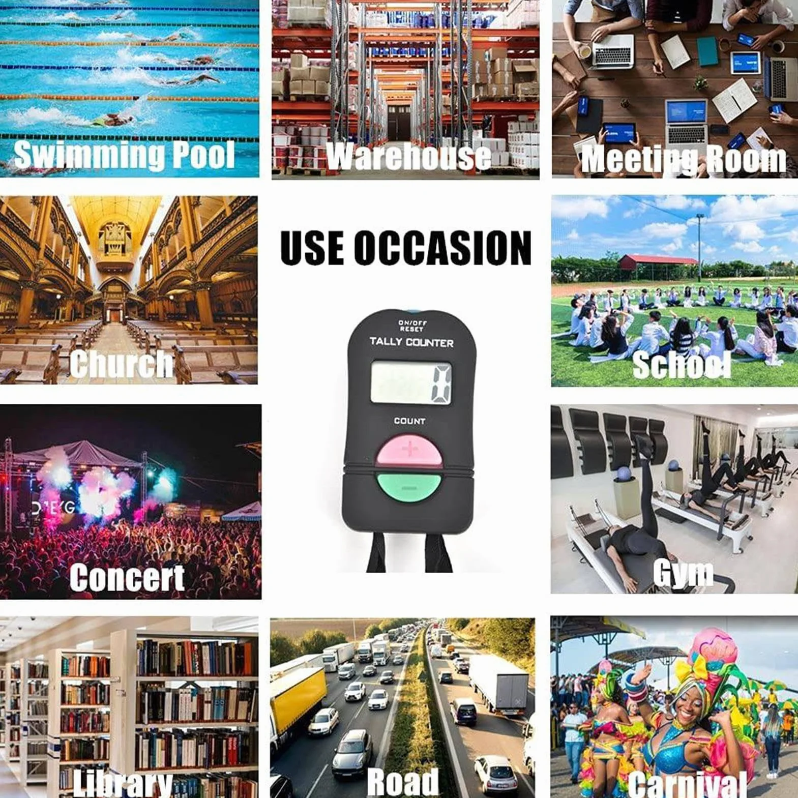 Multifunctional Tally Counter, Portable Up Down Clicker, Electronic People Counter, Add & Subtract Function, Lightweight, (6.3x3.4x1.5cm), Ideal for Sports, Schools, and Events