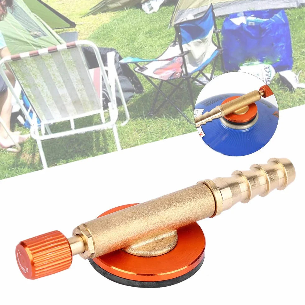 Adapter do napełniania gazem, mosiężny adapter do kuchenki bezpieczeństwa, zewnętrzny zawór przełączający na kemping