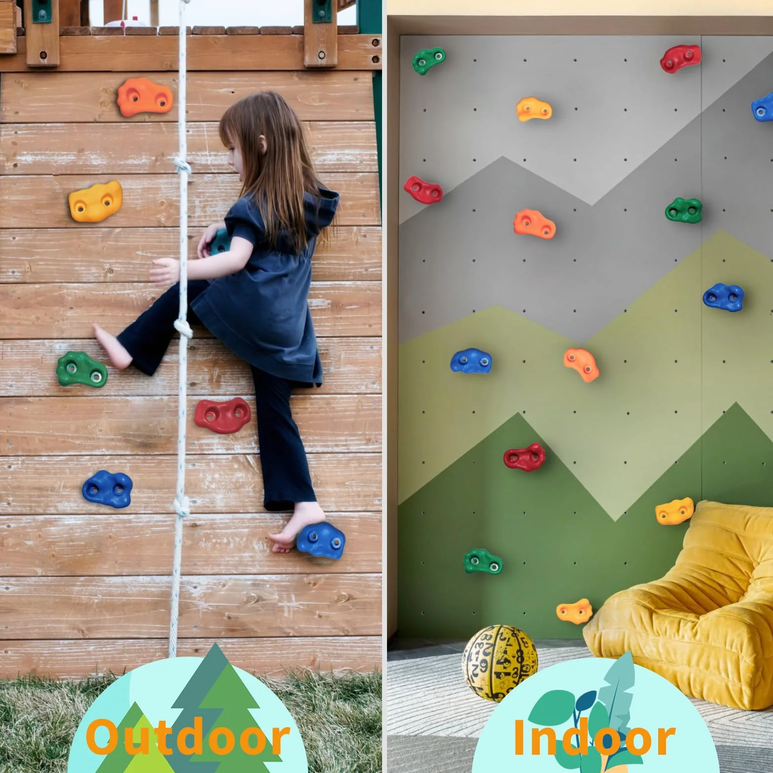CIMOYBAI 10 Stücke Klettergriffe Mit Haltegriffe Spielturm, Klettersteine Kinder Outdoor, Mehrfarbig Klettergriffe Kinder, Kletterwand Griffe Mit Befestigungsschrauben